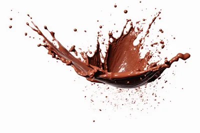 Dynamic Chocolate Splash Isolated On White Background