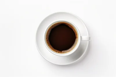 Top View Of A Cup Of Black Coffee