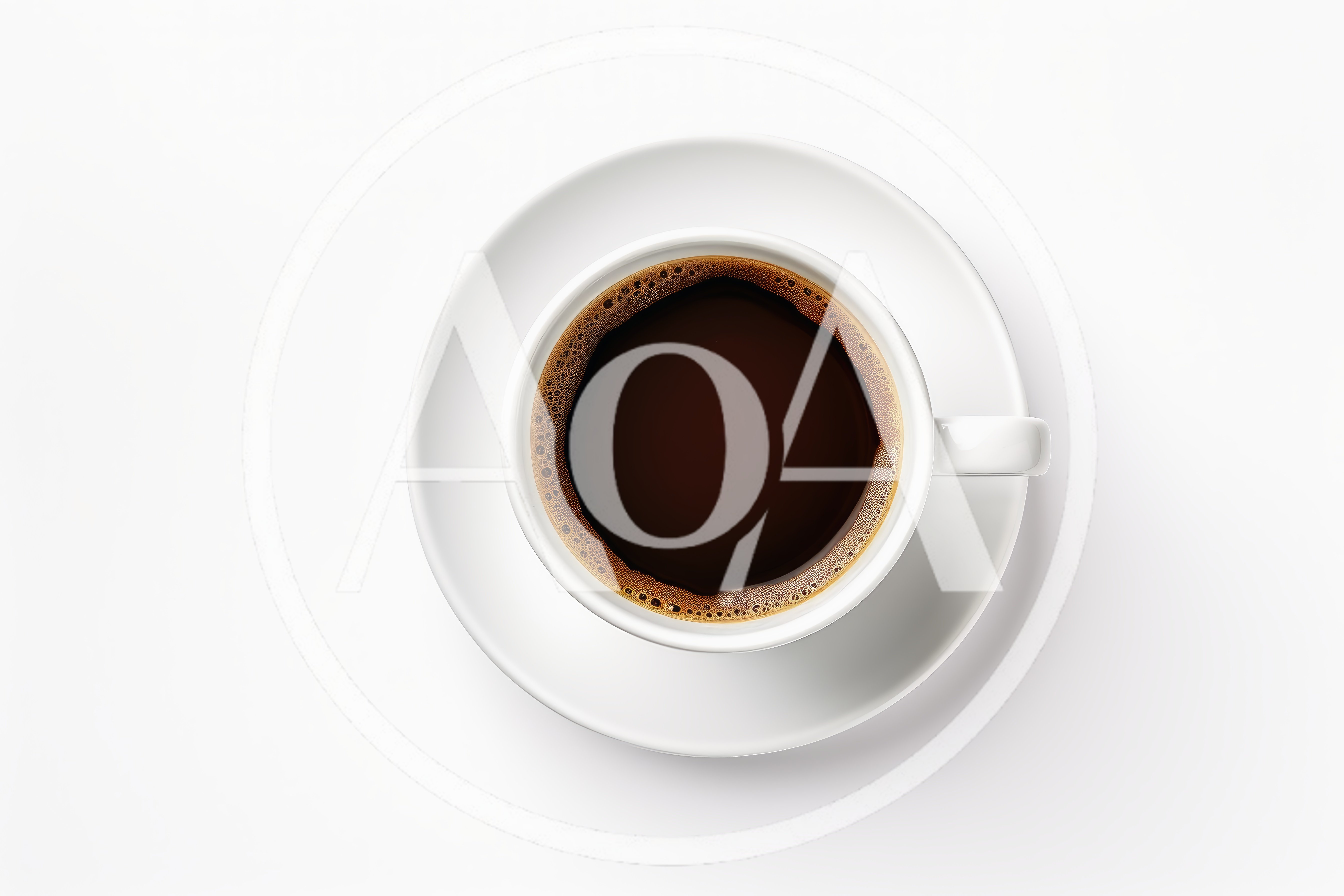 Top View Of A Cup Of Black Coffee