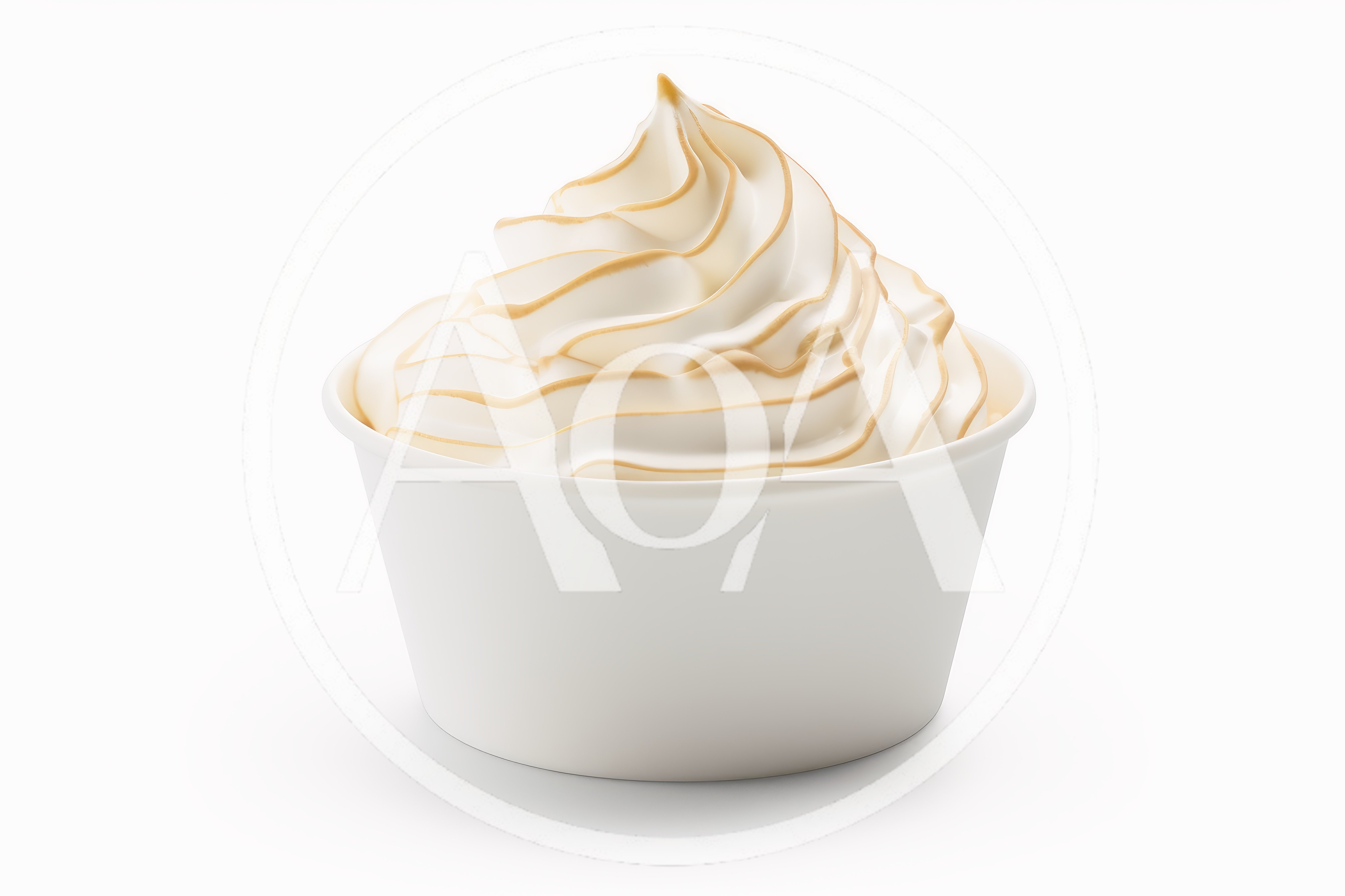 Swirled Vanilla Soft Serve Ice Cream In Paper Cup