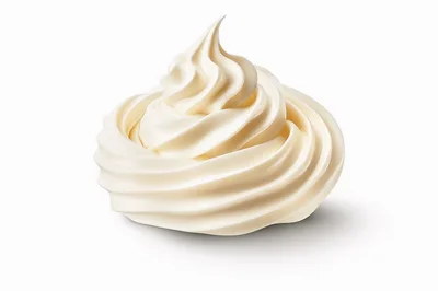 Swirl Of Creamy Whipped Topping On White Background