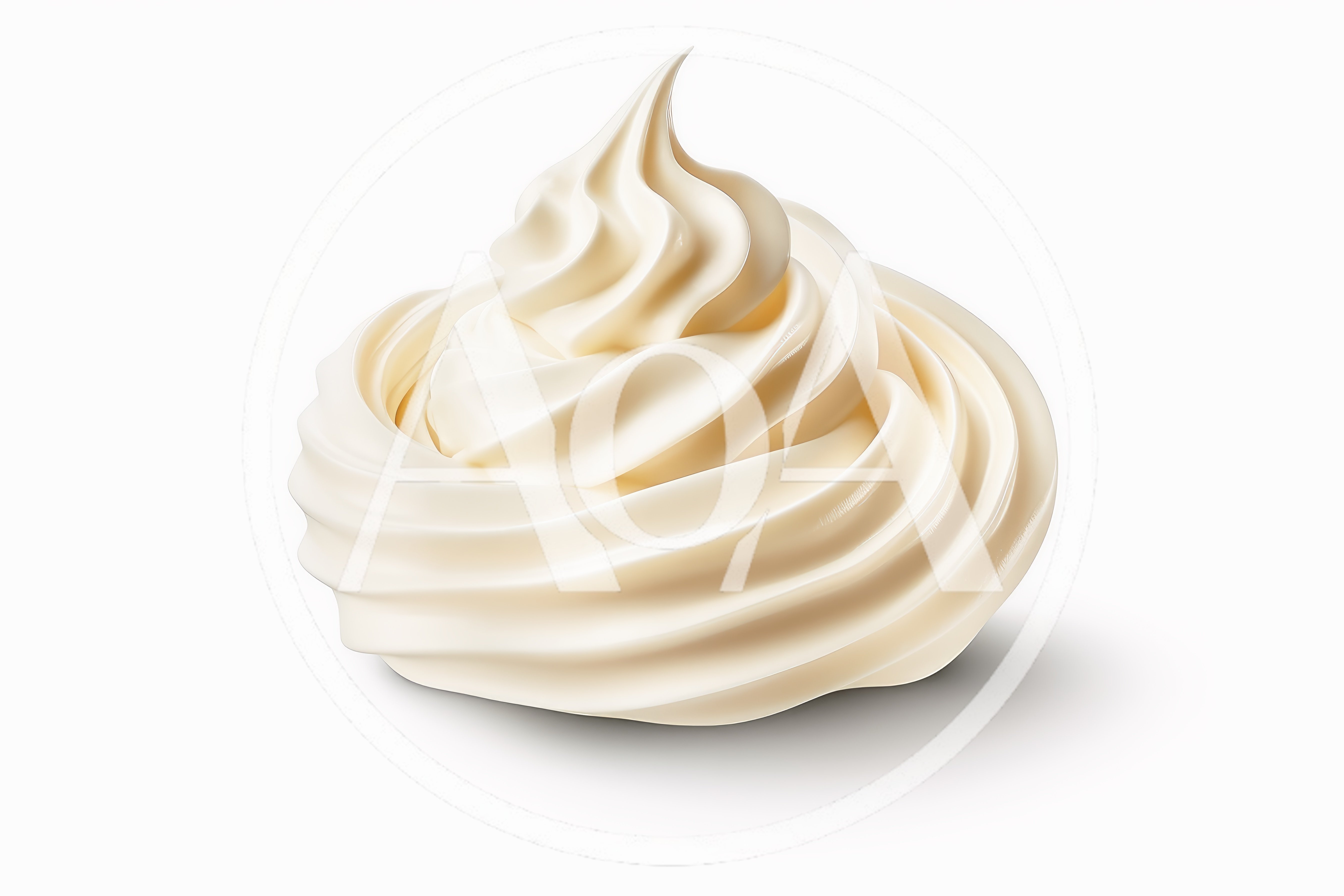 Swirl Of Creamy Whipped Topping On White Background