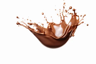 Dynamic Chocolate Liquid Splash Isolated On White