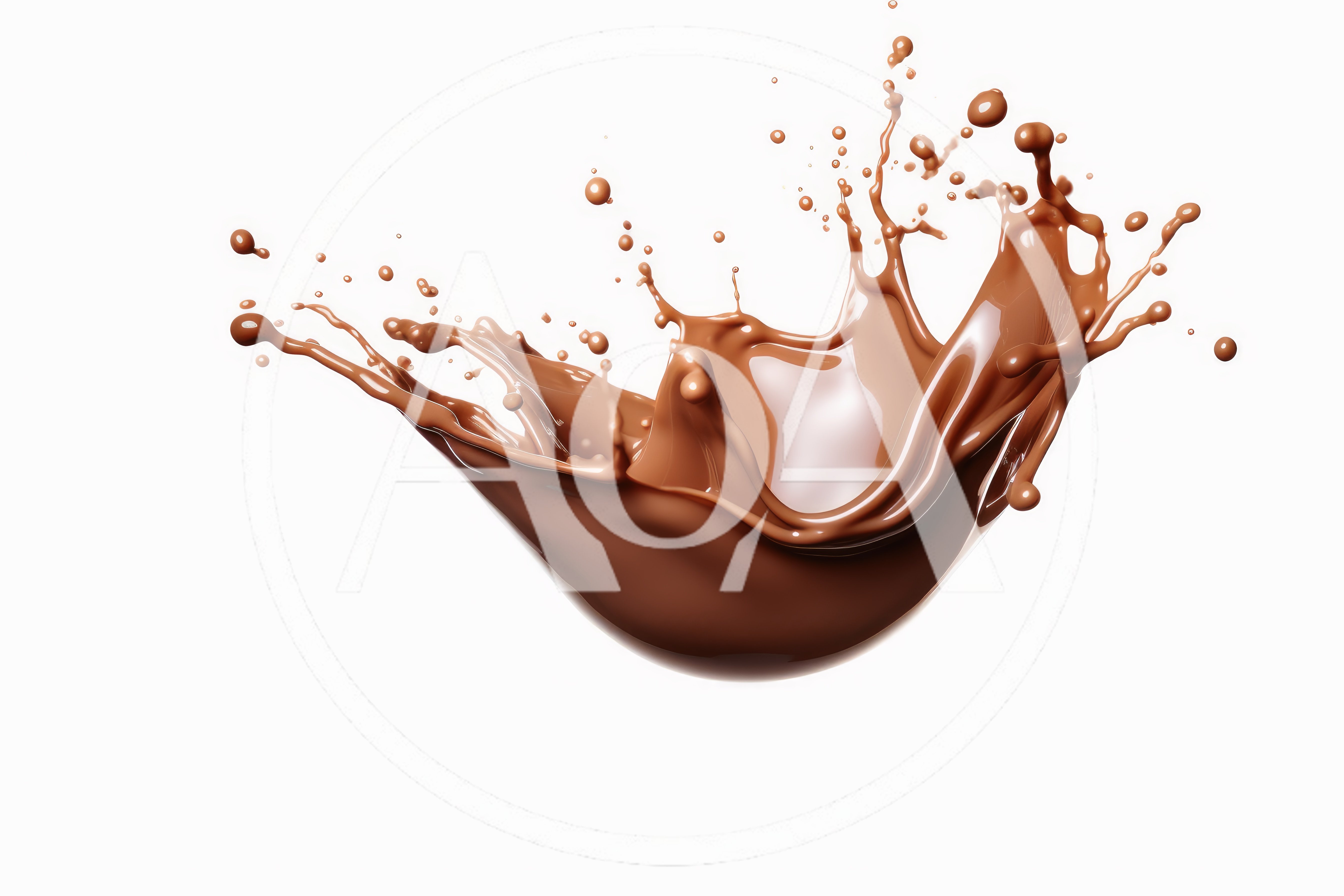 Dynamic Chocolate Liquid Splash Isolated On White