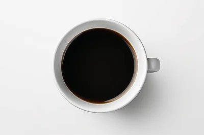 Top Down View Of A Cup Of Black Coffee
