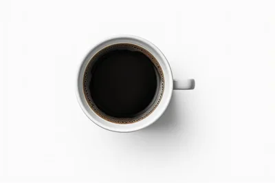 Top Down View Of A Cup Of Black Coffee