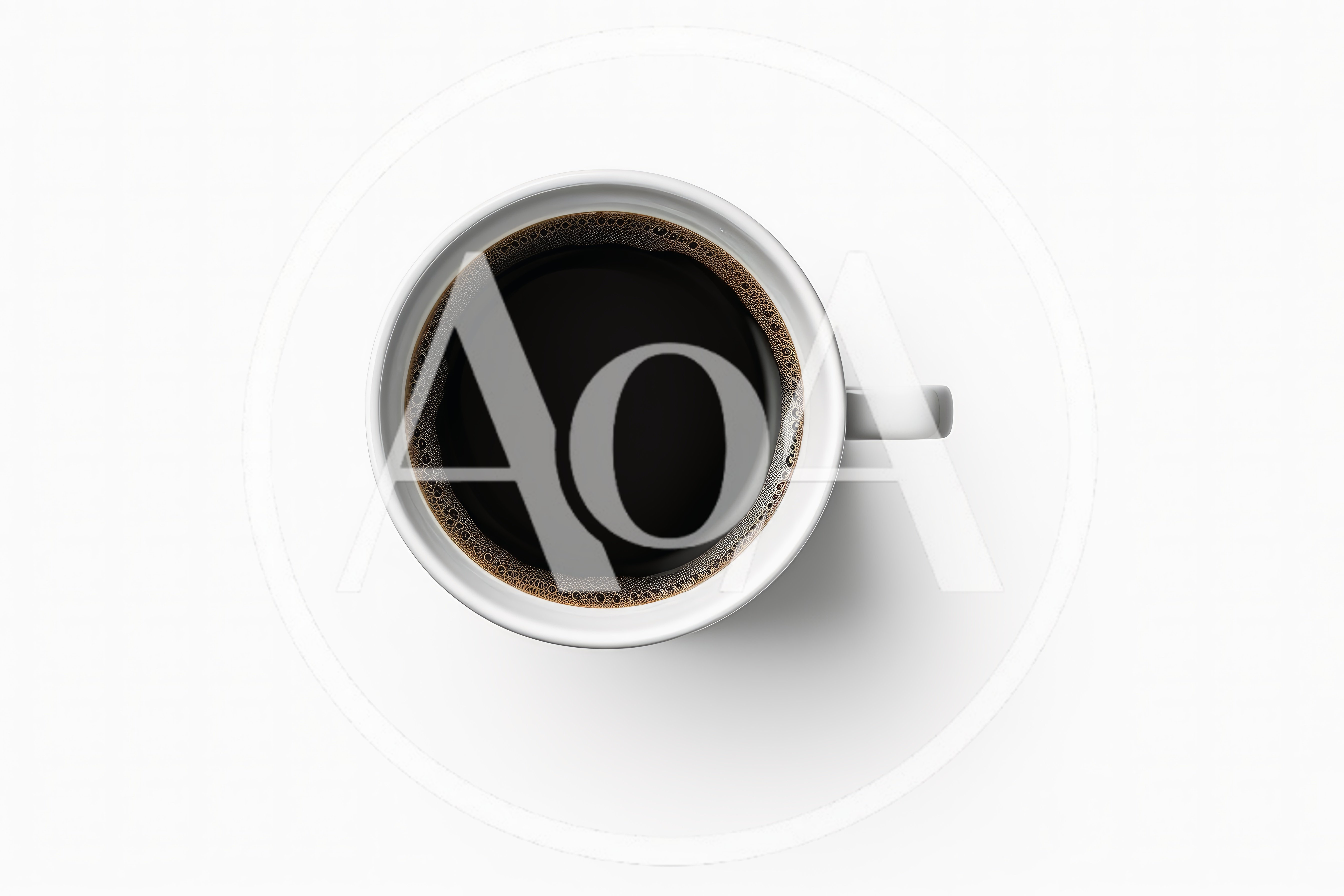 Top Down View Of A Cup Of Black Coffee