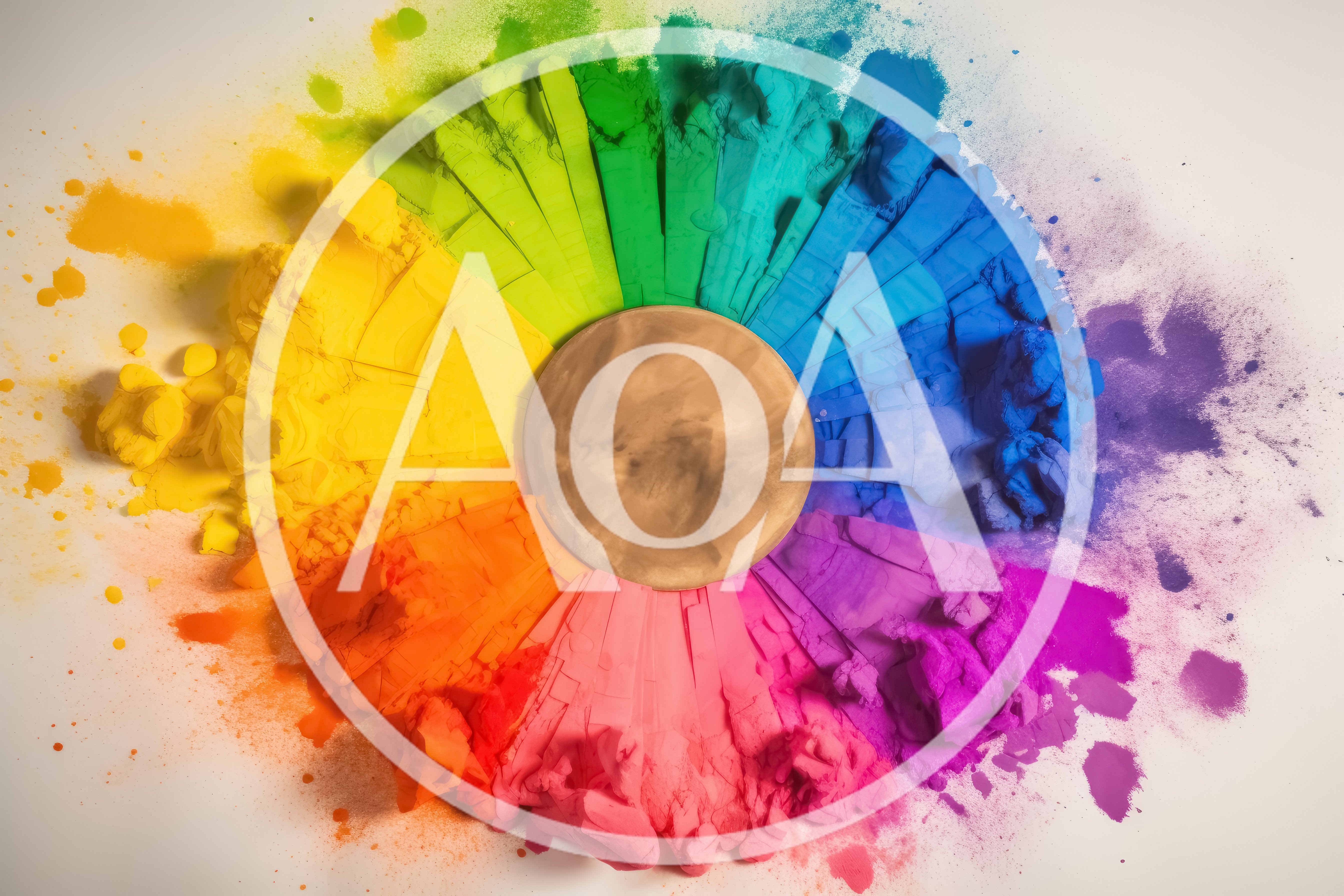 Vibrant Rainbow Color Powder Wheel With Central Disc