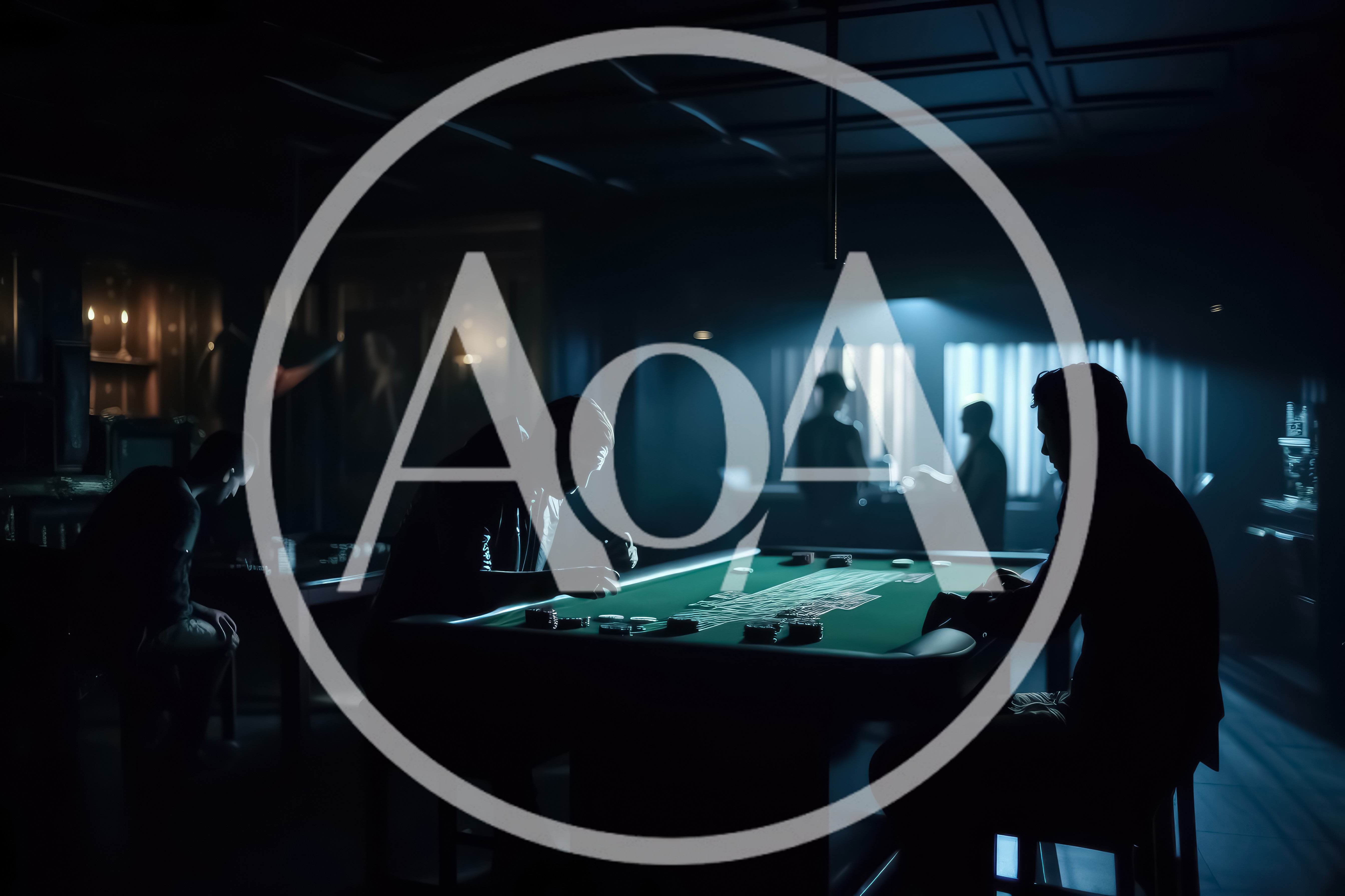 Men Playing Poker In A Dimly Lit Casino