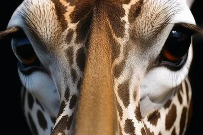 Extreme Close Up Of A Giraffe Face