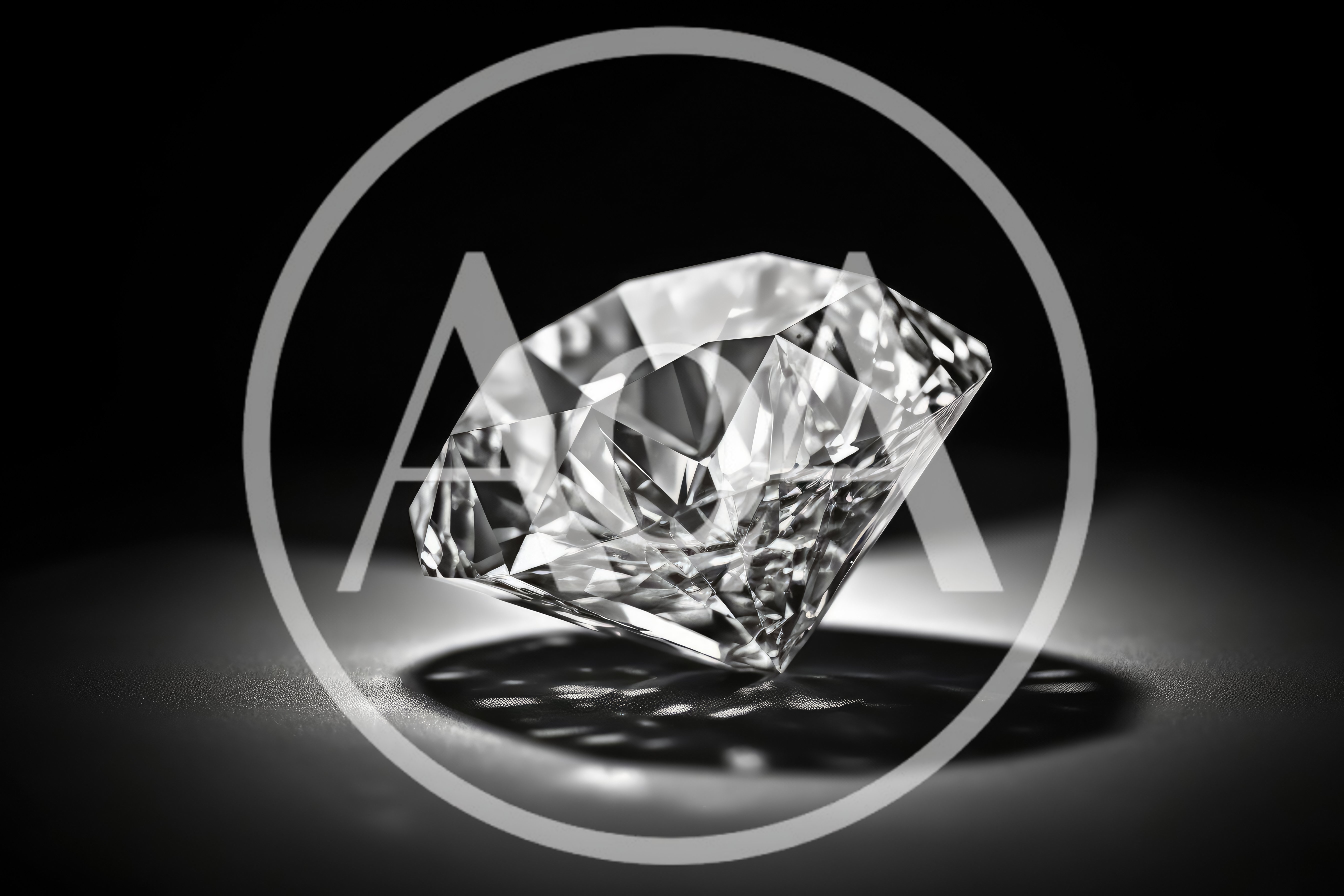 Brilliant Cut Diamond Resting On A Reflective Surface