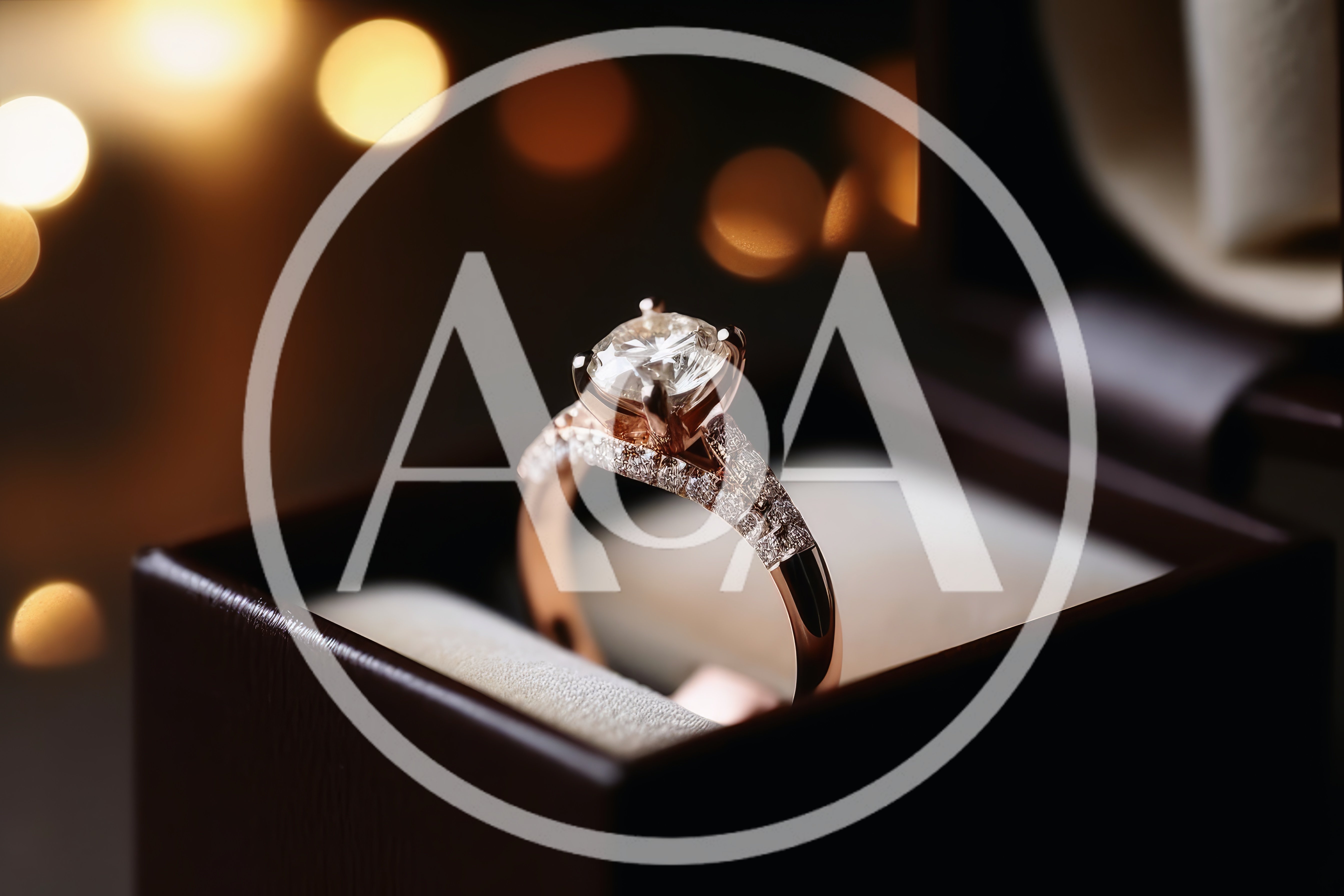 Rose Gold Diamond Engagement Ring in Jewelry Box