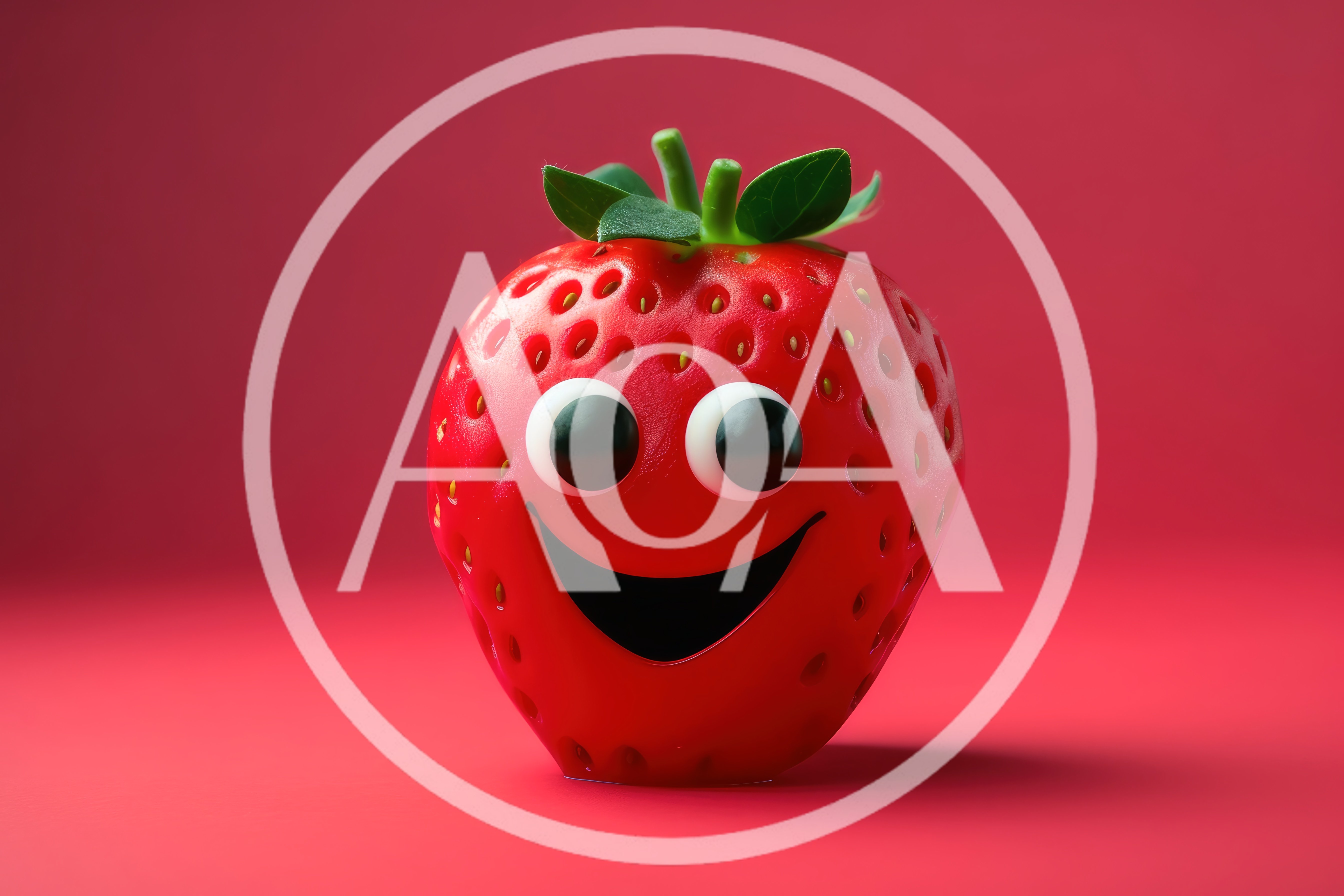 Cute Cartoon Strawberry Character With Googly Eyes