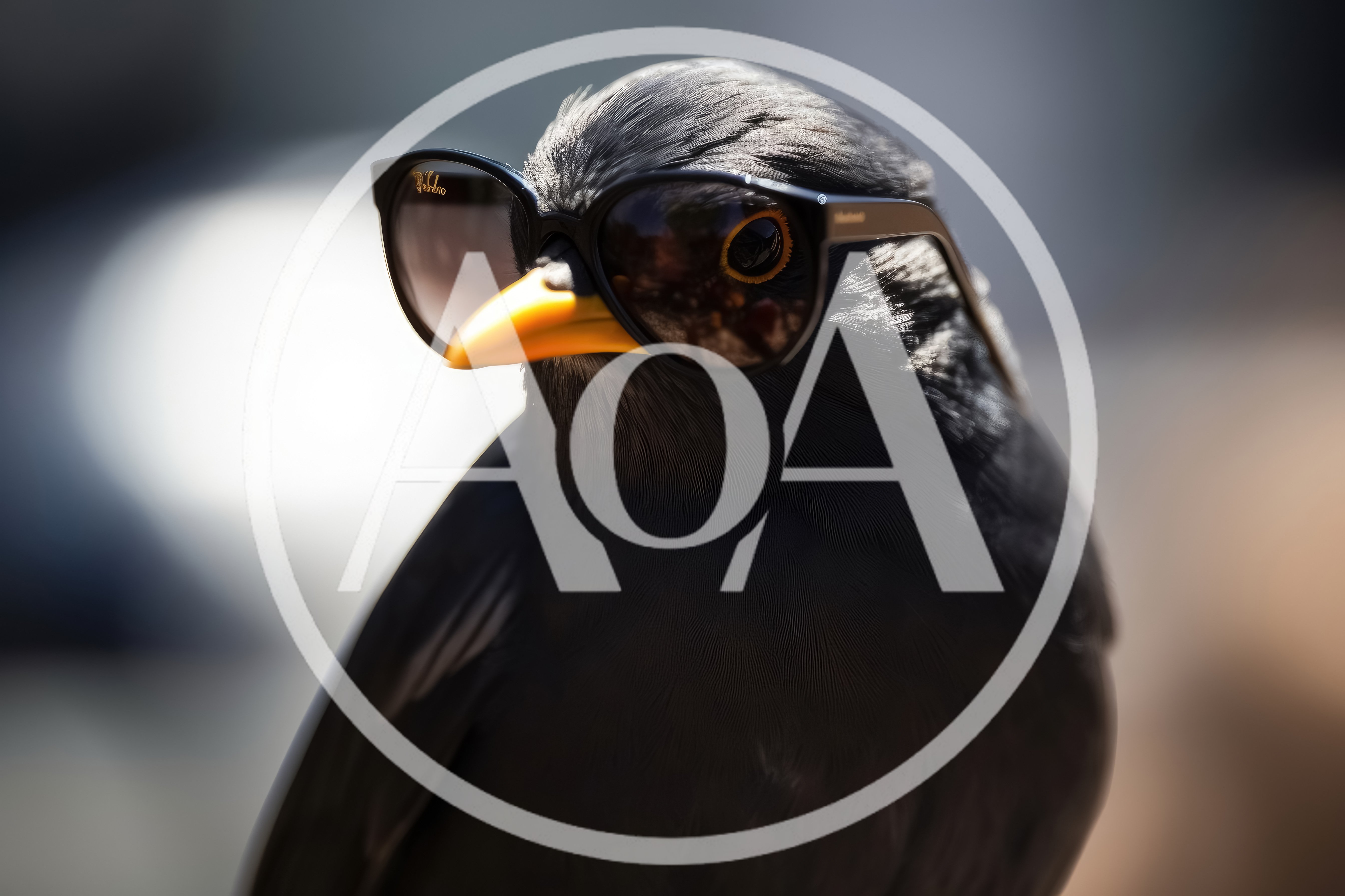 Close Up Portrait Of A Bird Wearing Sunglasses