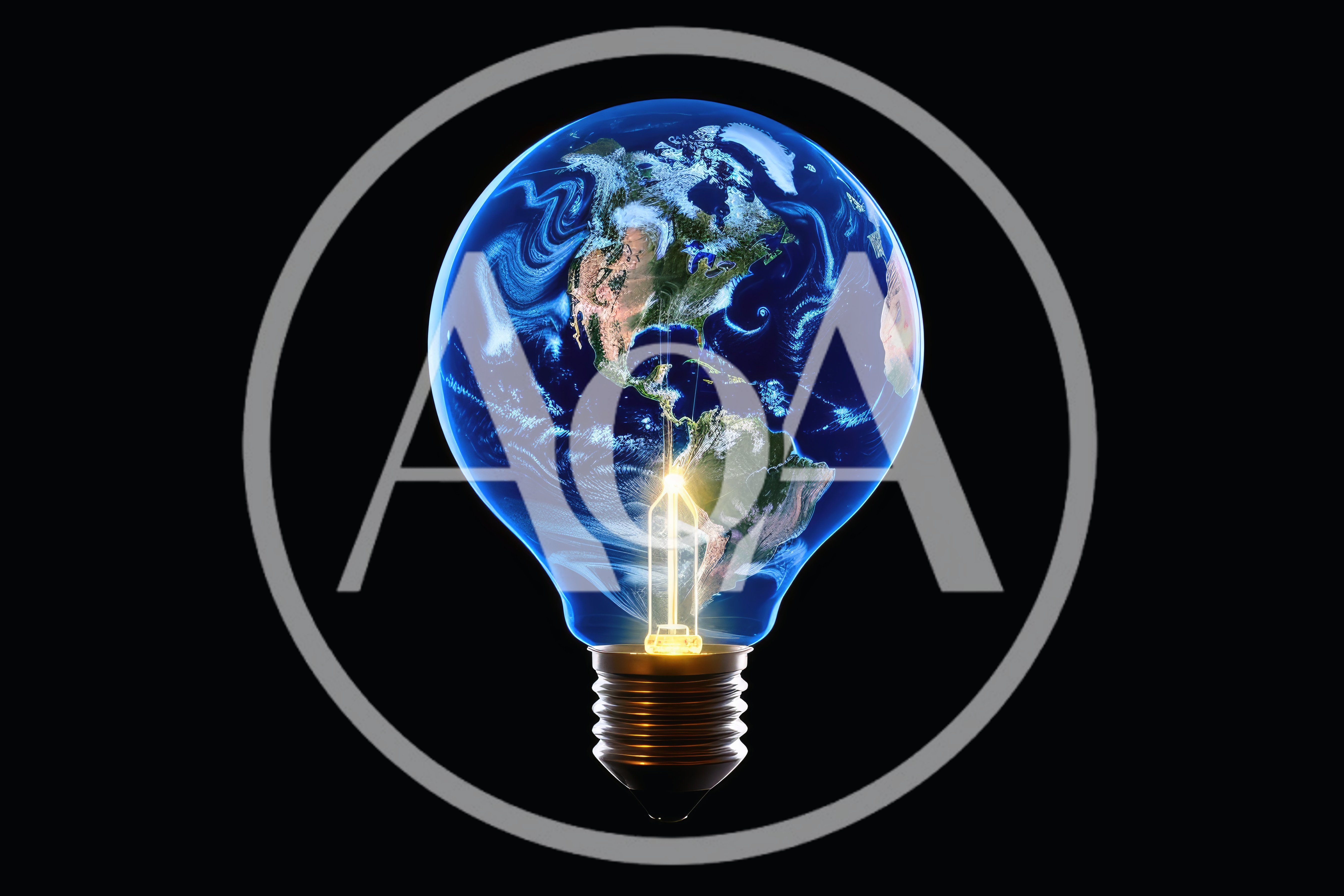 Earth Globe Inside A Glowing Light Bulb