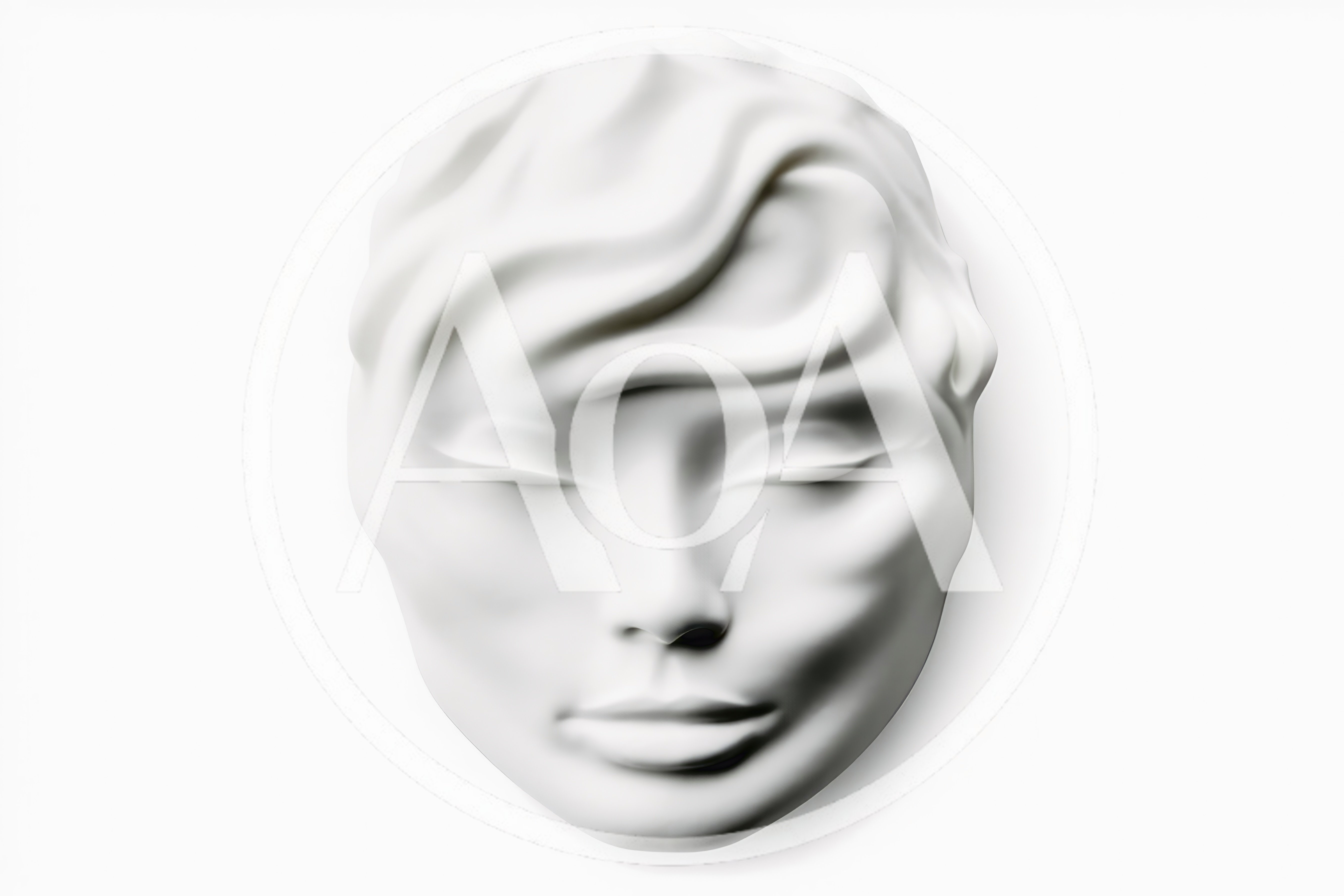 White Sculptural Mask Of A Human Face