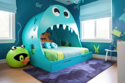 Whimsical Monster Themed Children Bedroom Interior