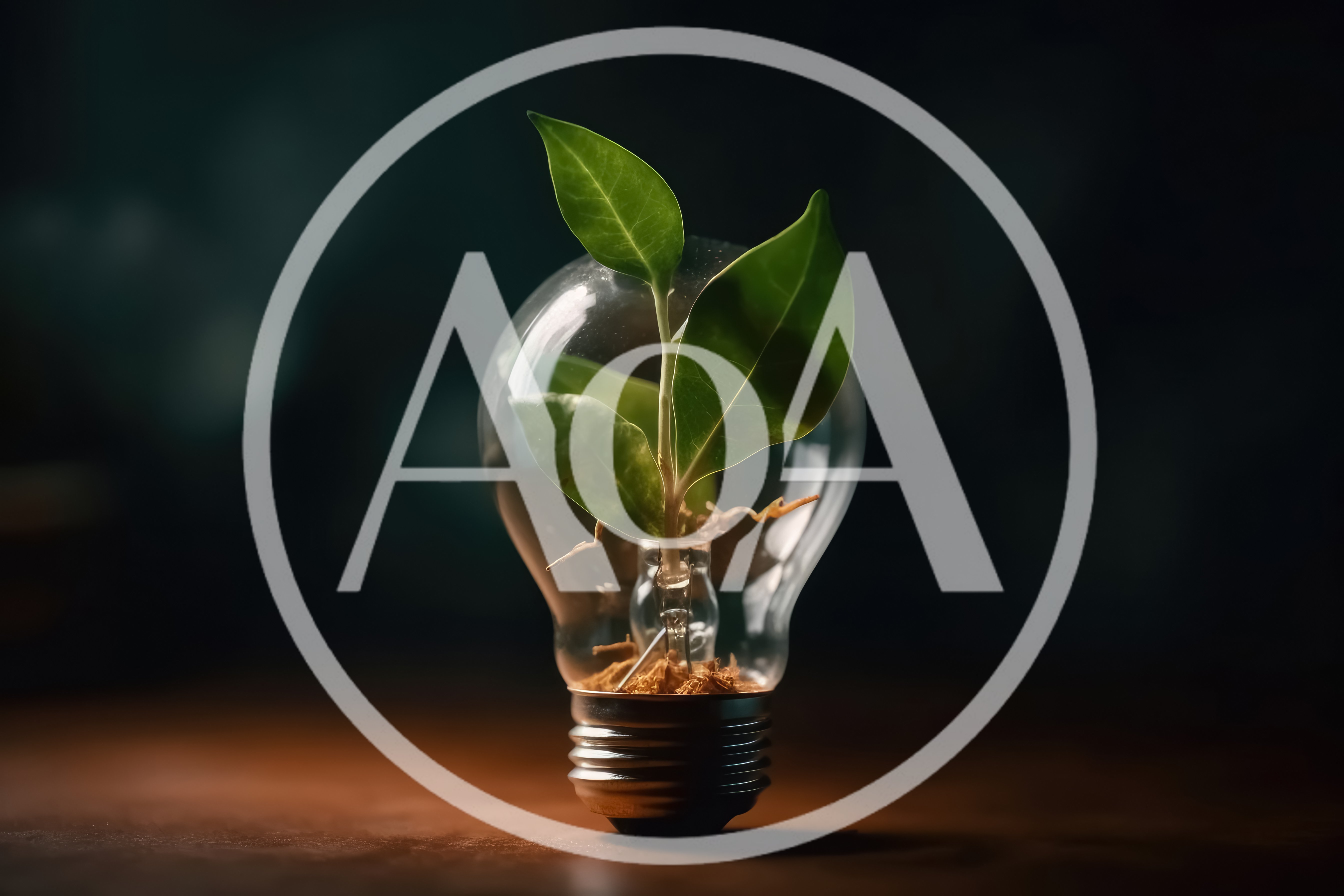 Green Plant Growing Inside A Glass Light Bulb