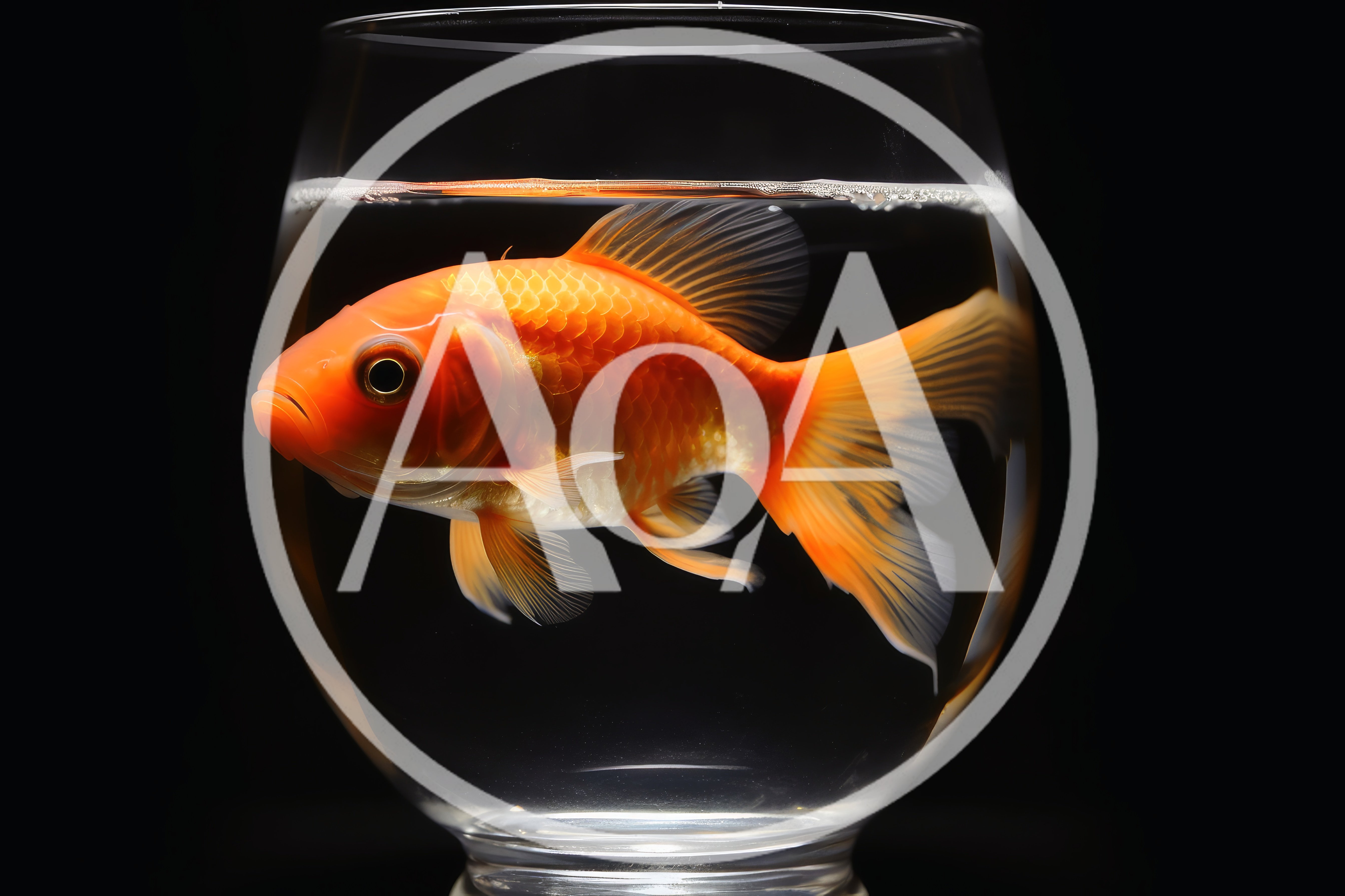 Goldfish Swimming Inside A Glass Bowl