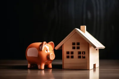 Piggy Bank and Wooden House Model