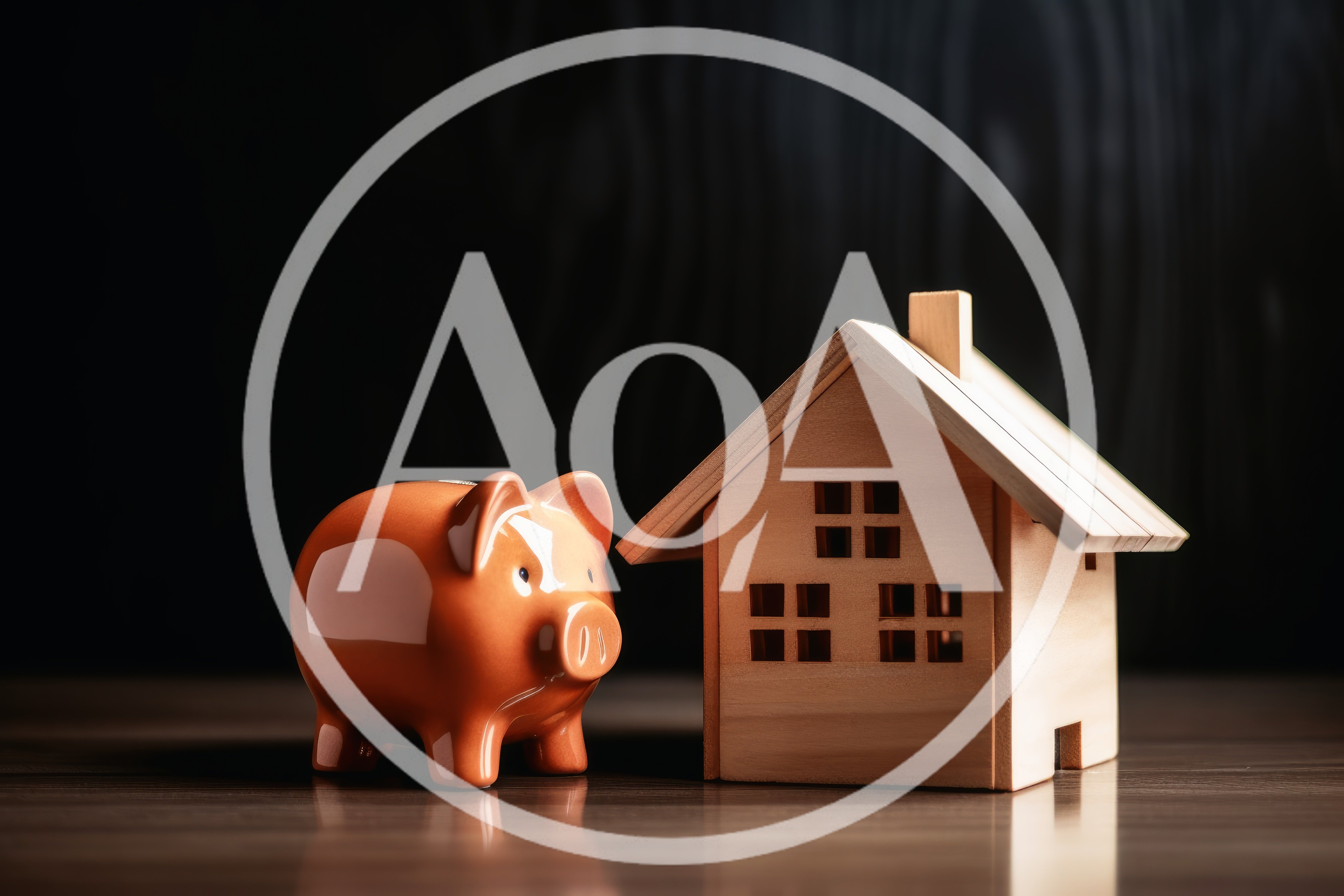 Piggy Bank and Wooden House Model