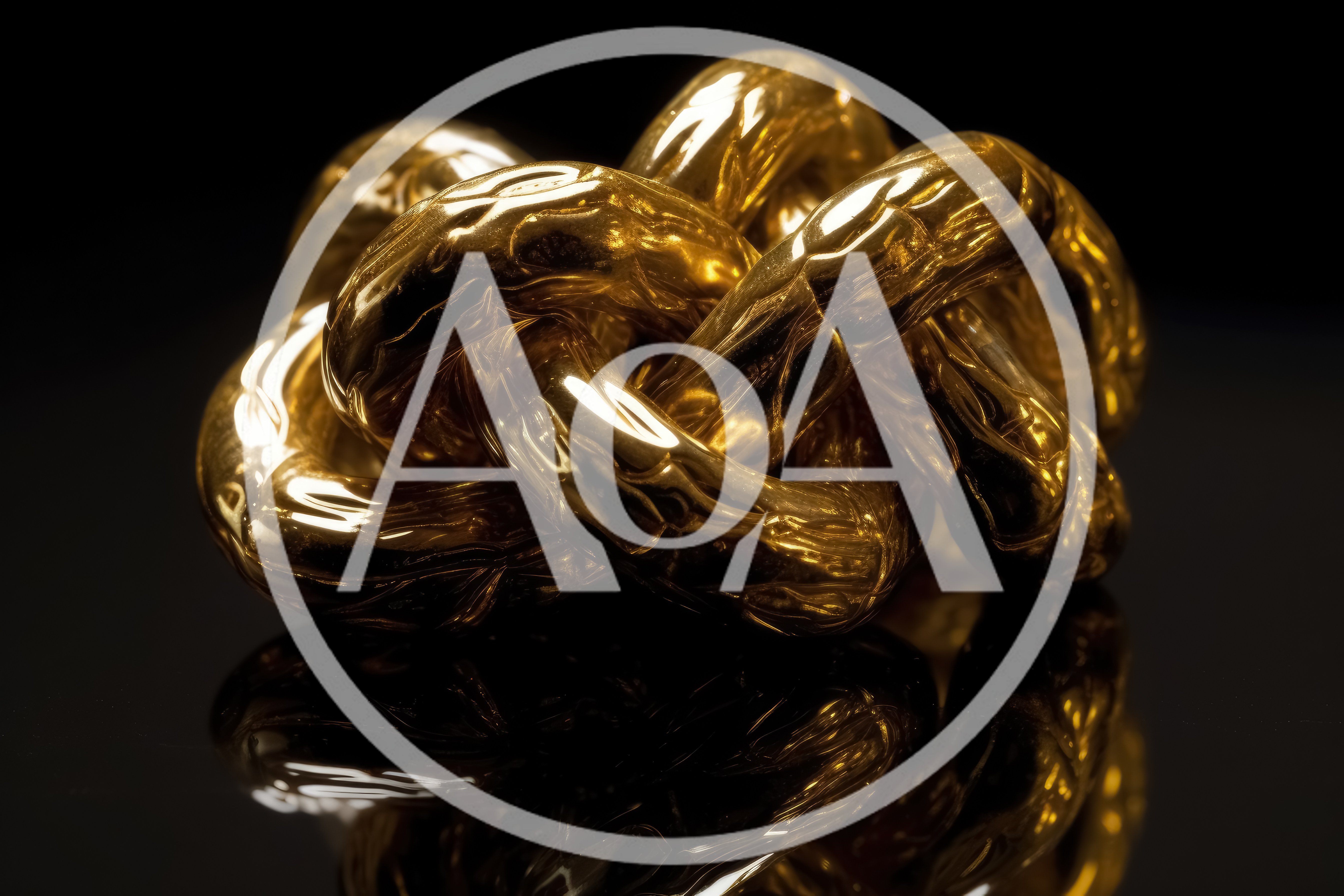 Polished Gold Metal Knot Sculpture