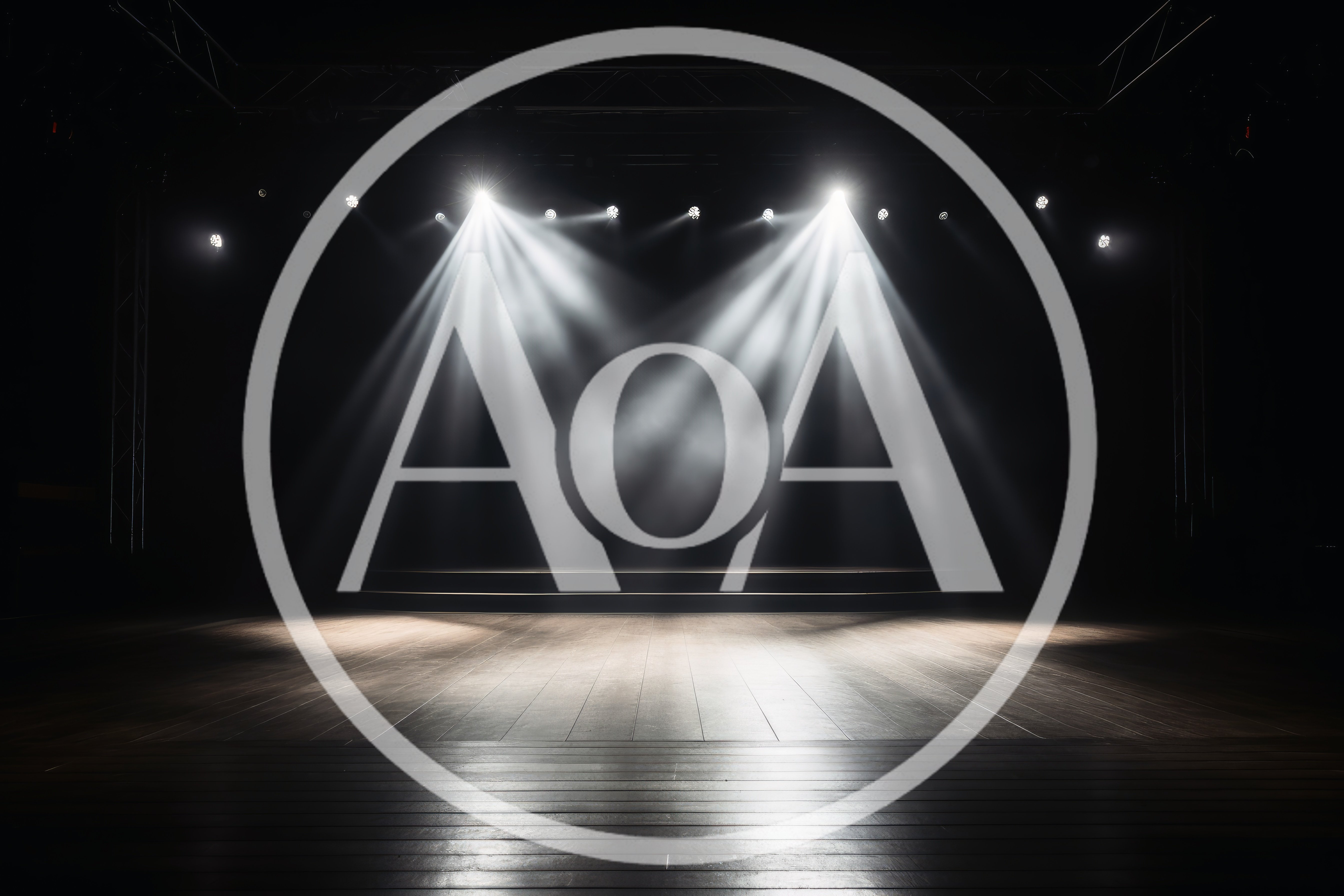 Empty Stage With Dramatic Spotlight Beams