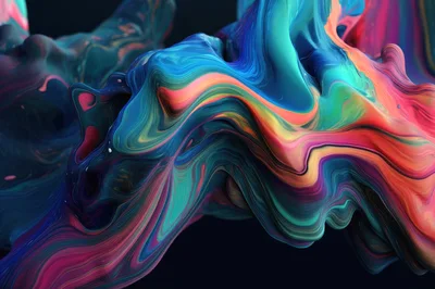 Abstract Fluid Motion With Vibrant Colorful Swirls