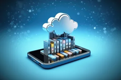 3D Cloud Computing Concept On Smartphone Screen