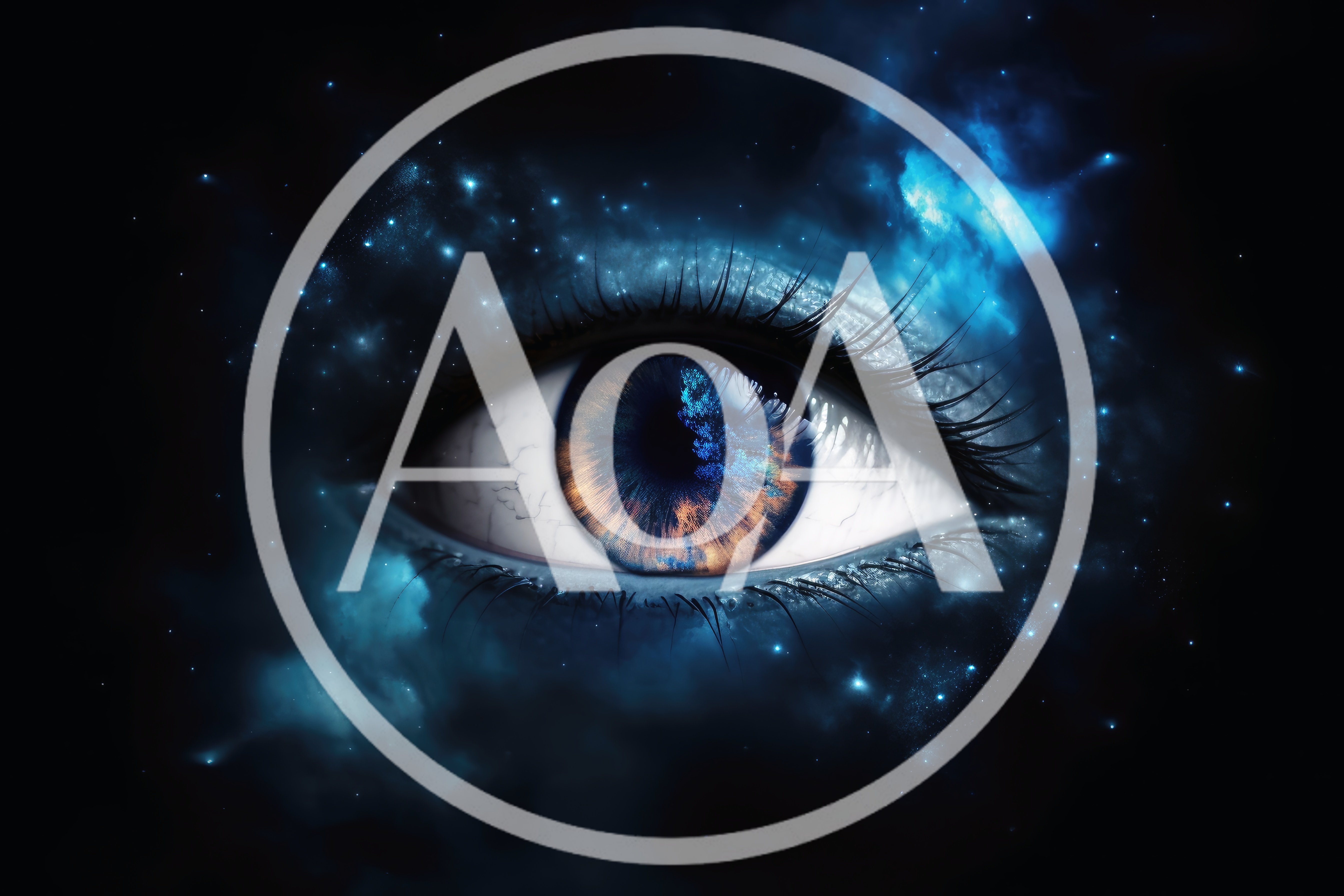 Surreal Human Eye With Cosmic Nebula Iris