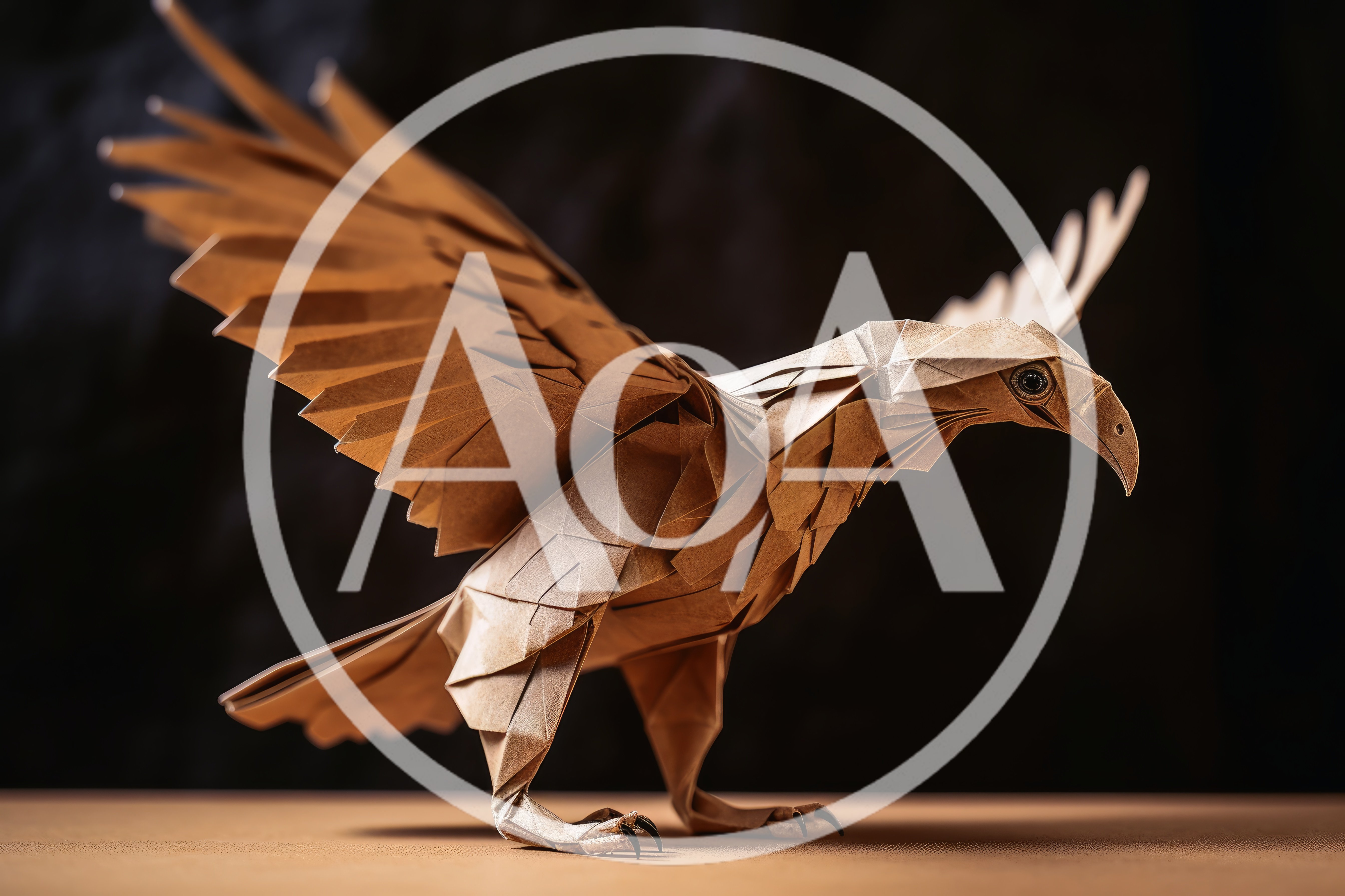 Intricate Origami Paper Eagle Sculpture