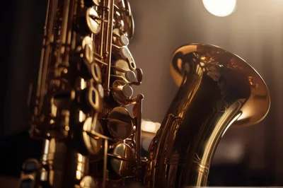 Close Up Of A Golden Saxophone