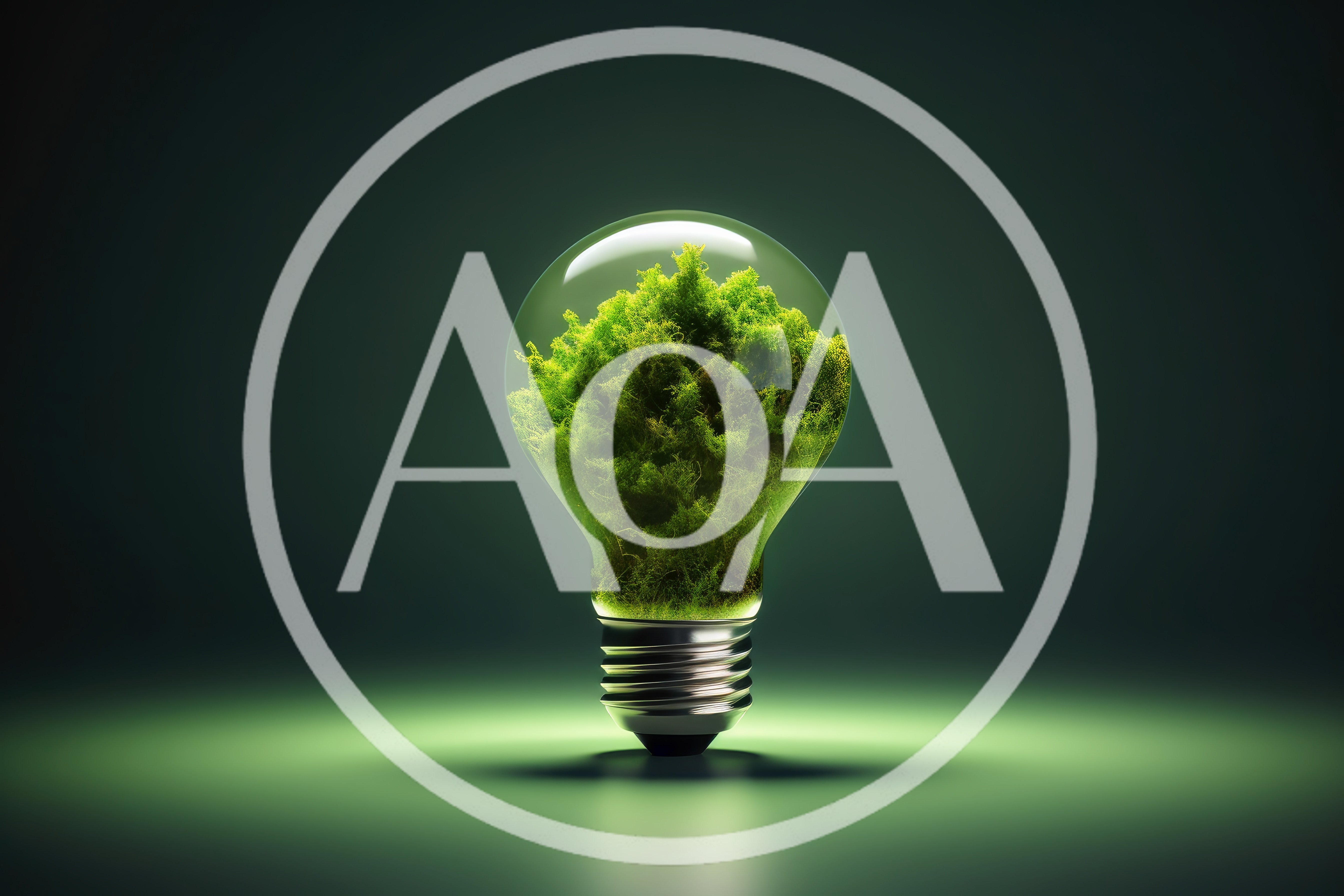 Green Moss Growing Inside A Glass Light Bulb
