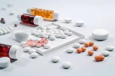 Assorted Pharmaceutical Pills and Medication Bottles