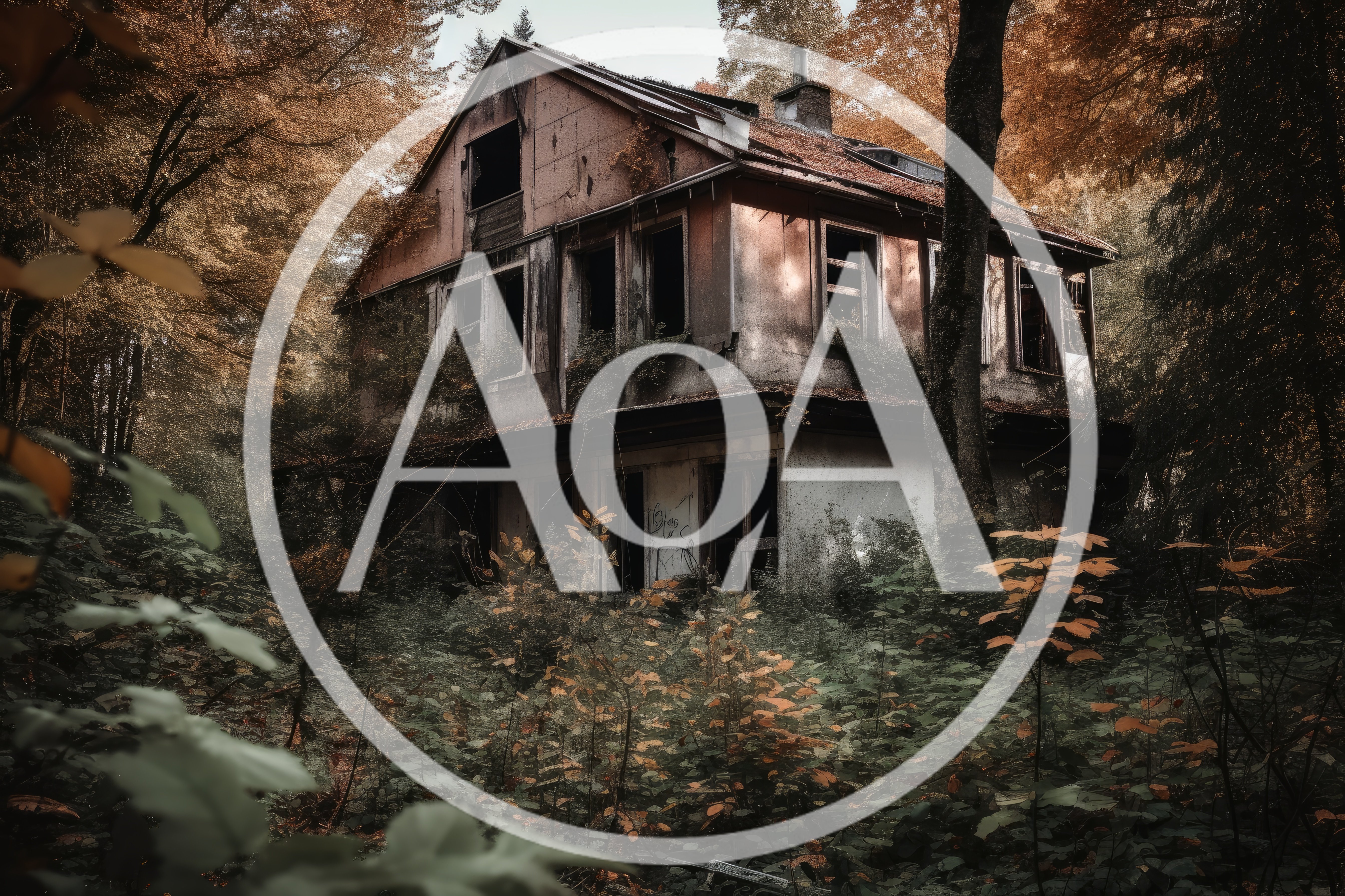 Abandoned Dilapidated House In Overgrown Forest