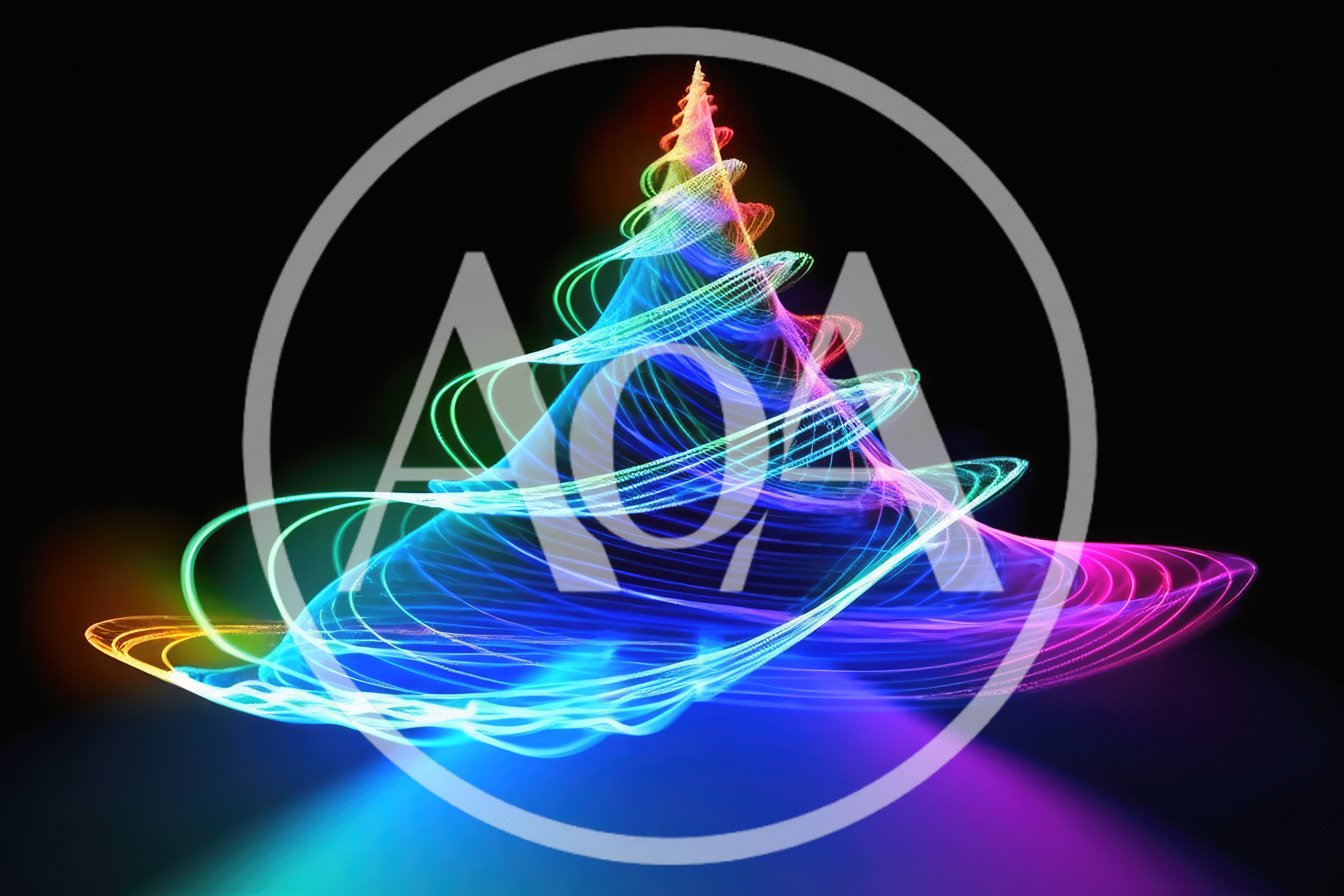 Abstract Light Painting Spiral Christmas Tree
