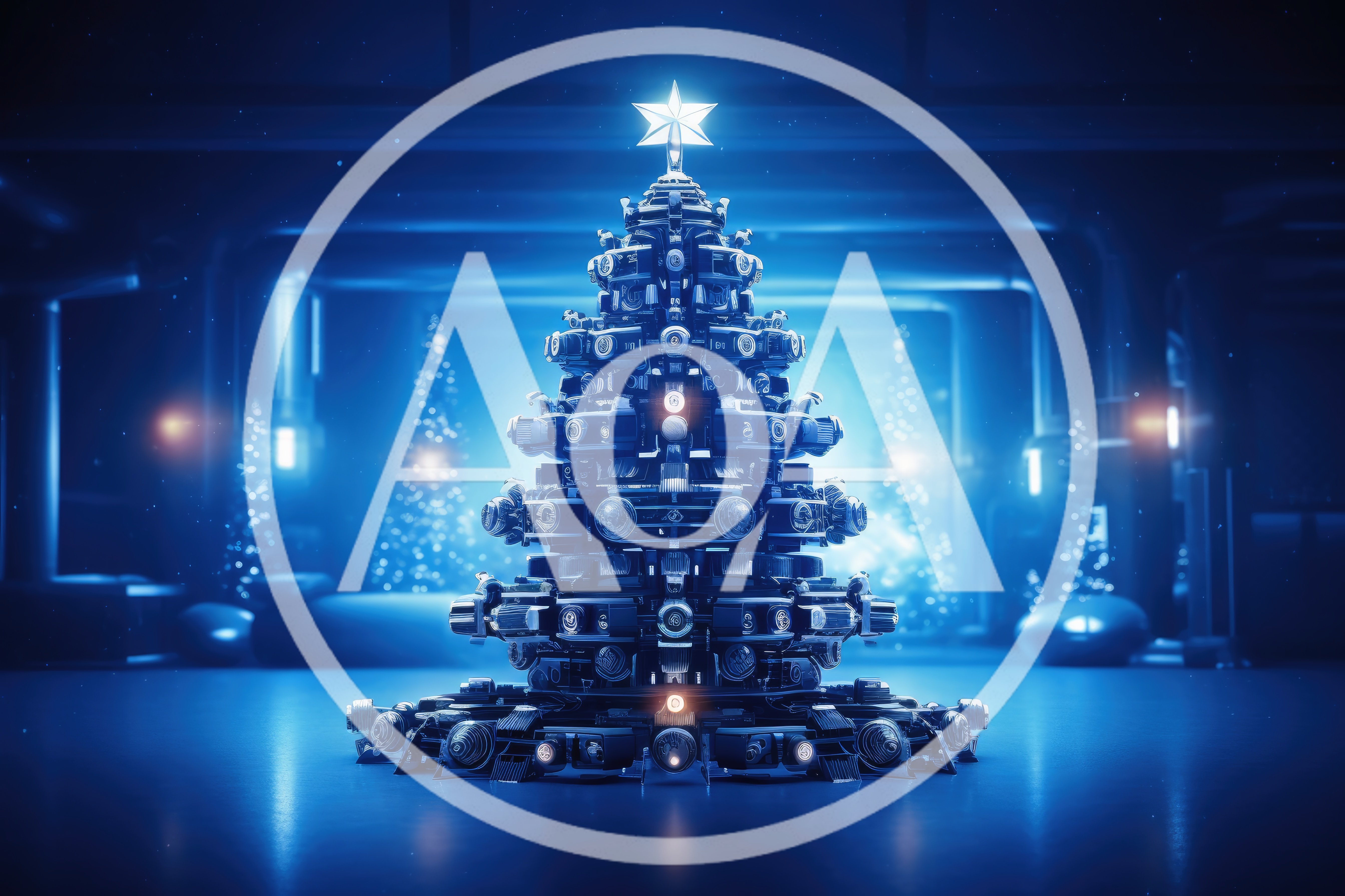 Futuristic Christmas Tree Made Of Camera Lenses