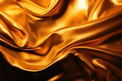 Abstract Golden Silk Fabric With Elegant Folds
