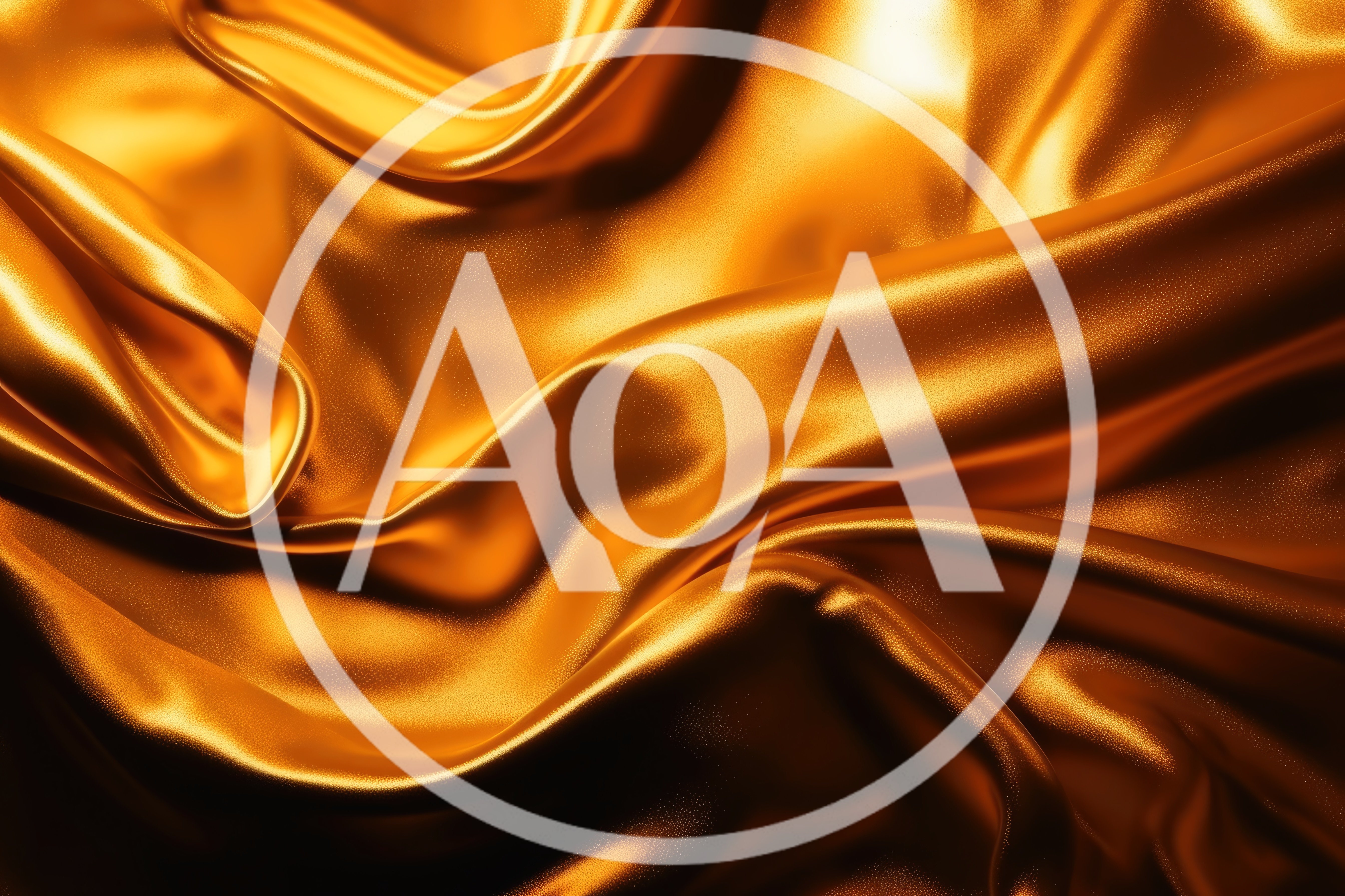 Abstract Golden Silk Fabric With Elegant Folds
