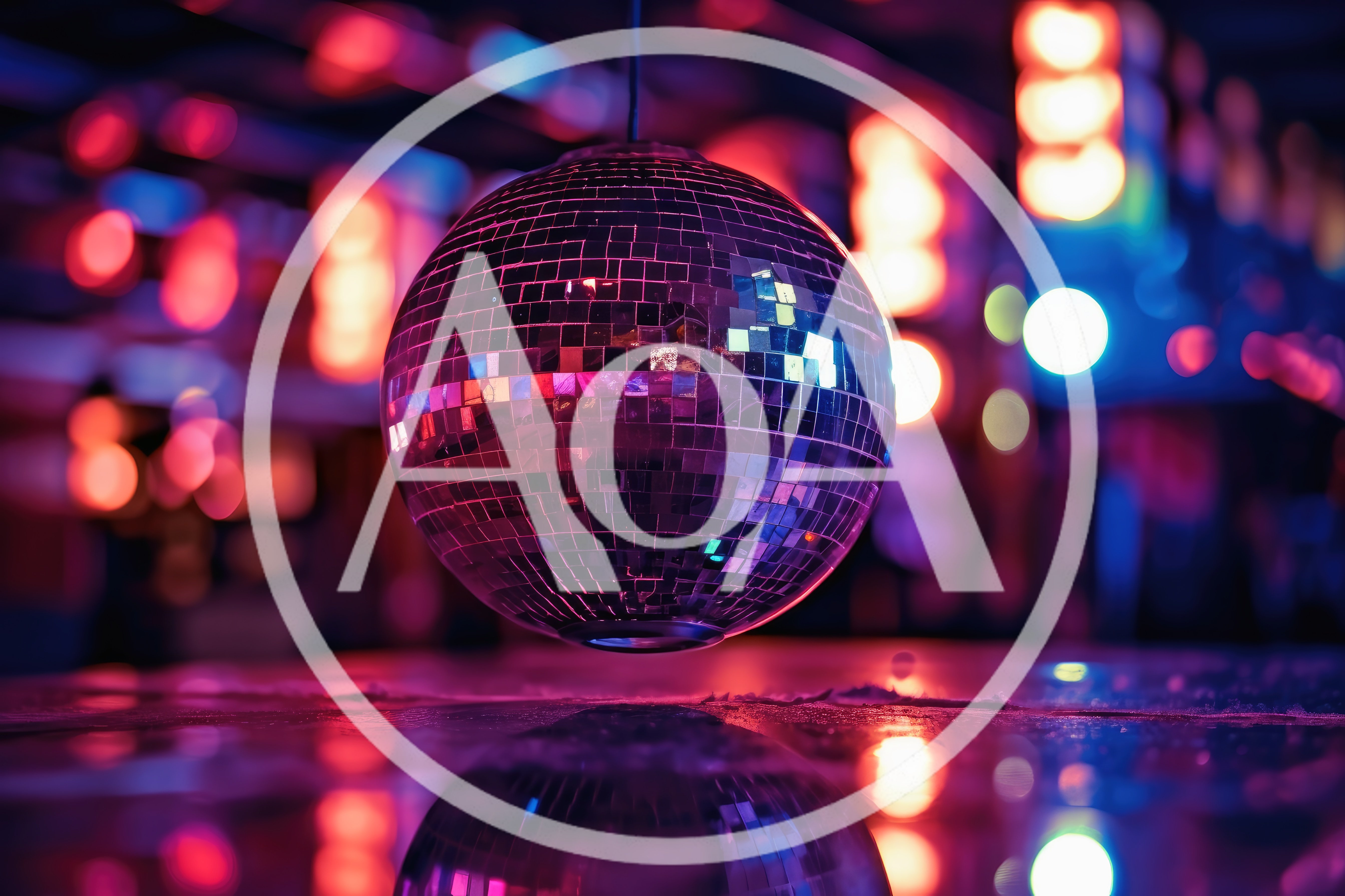 Reflective Disco Ball Hanging In A Nightclub