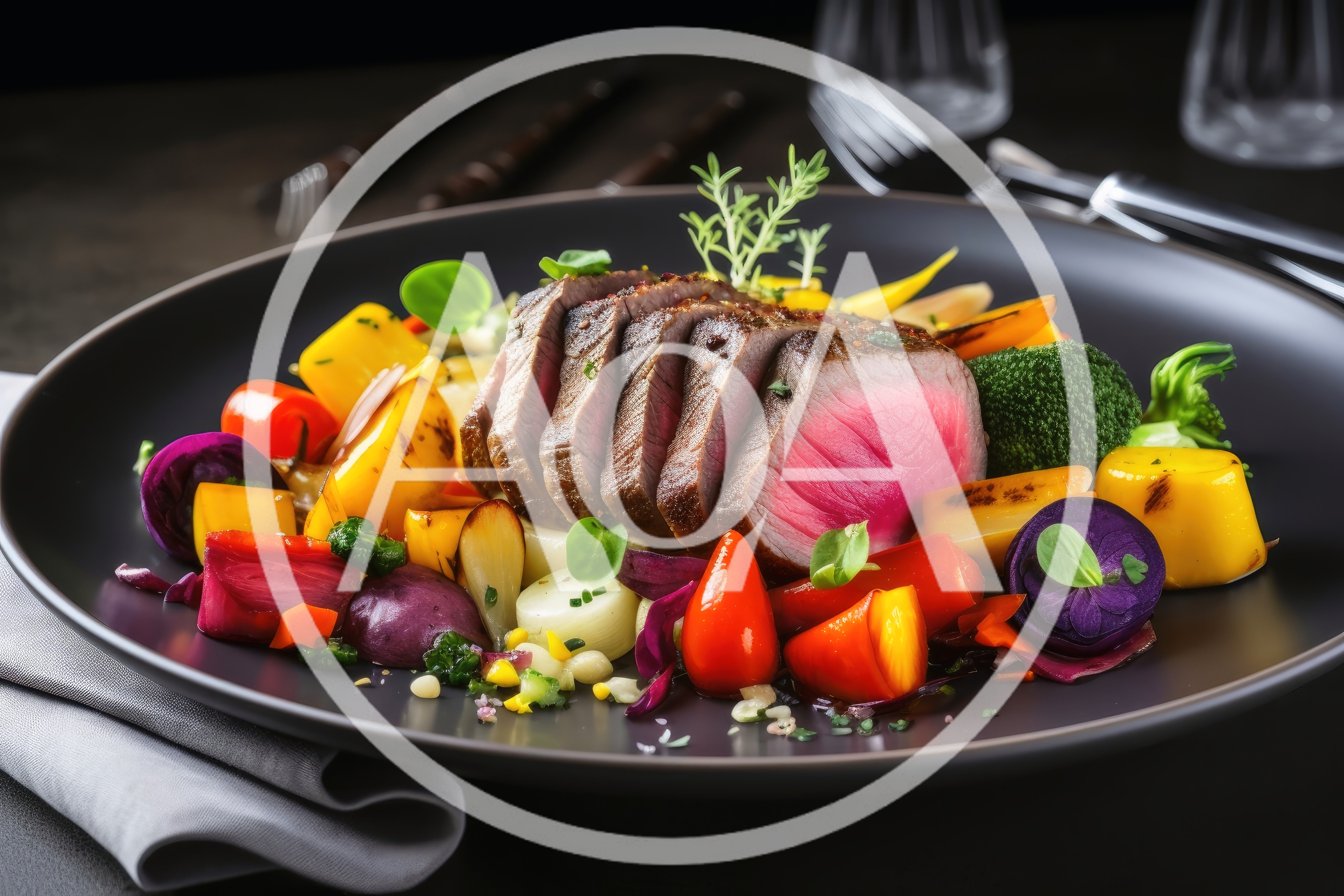 Gourmet Sliced Beef Tenderloin With Roasted Vegetables