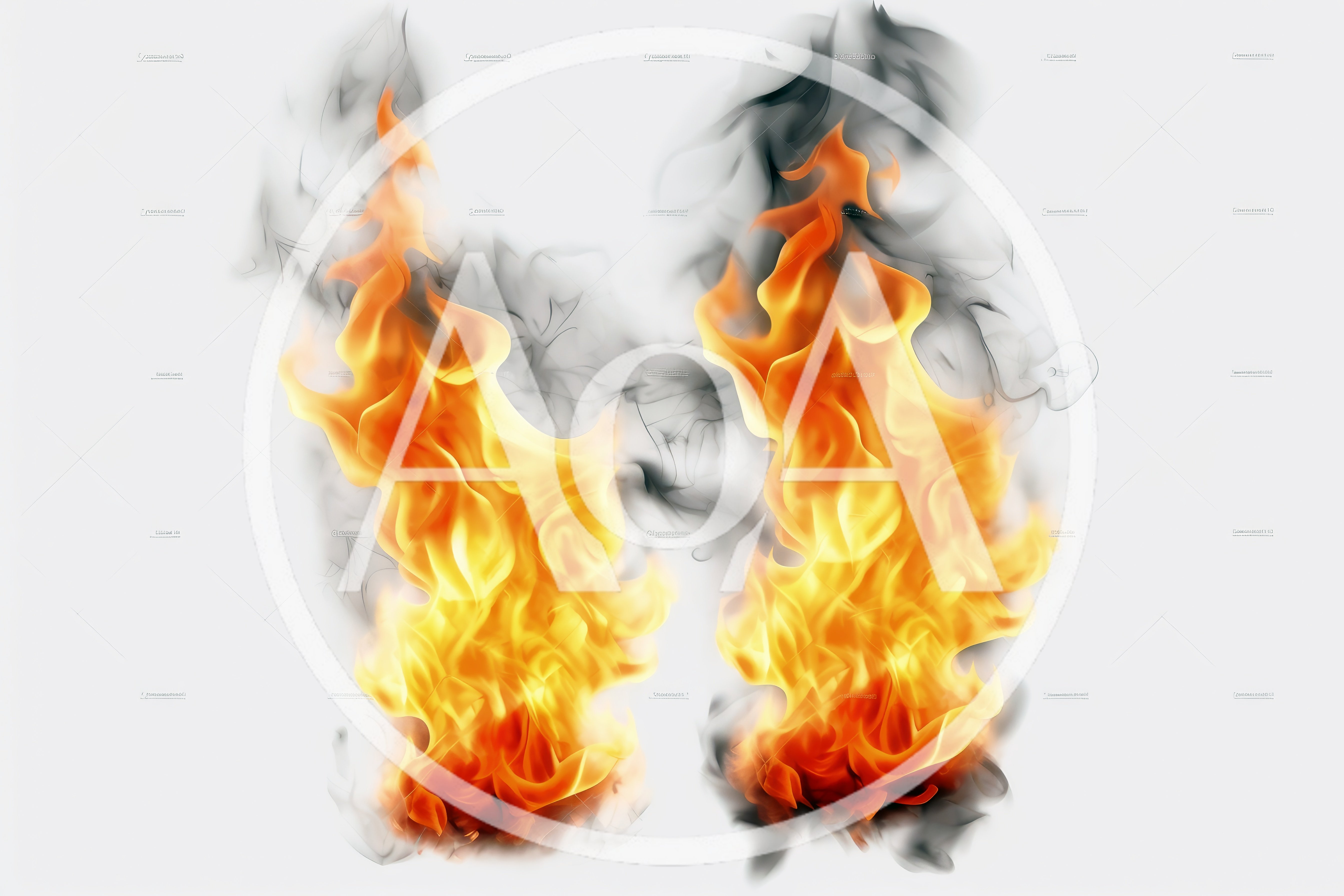 Two Vibrant Fire Flames With Dark Smoke