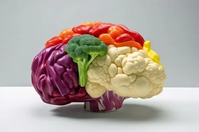 Brain Shaped Sculpture Made From Fresh Vegetables