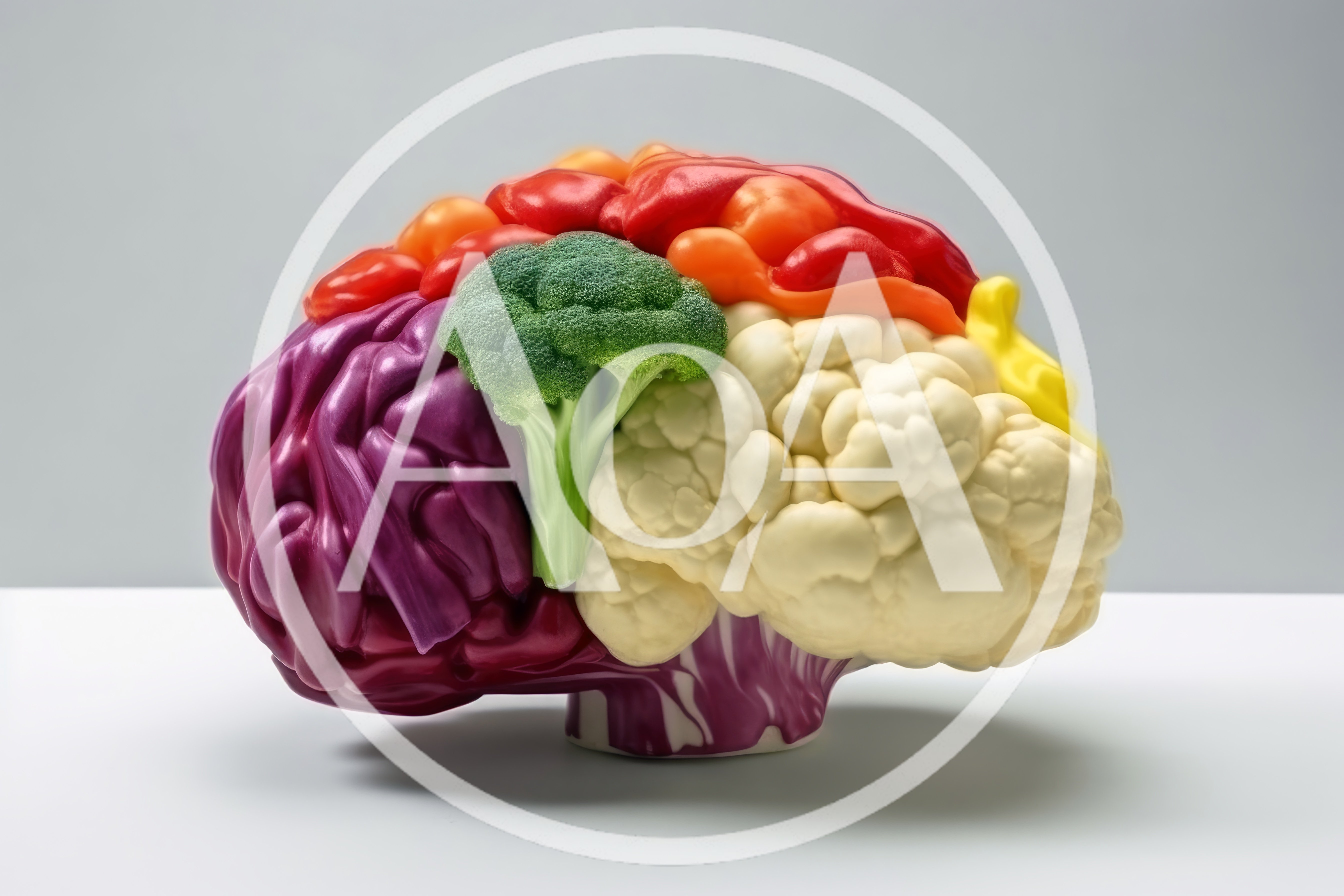 Brain Shaped Sculpture Made From Fresh Vegetables