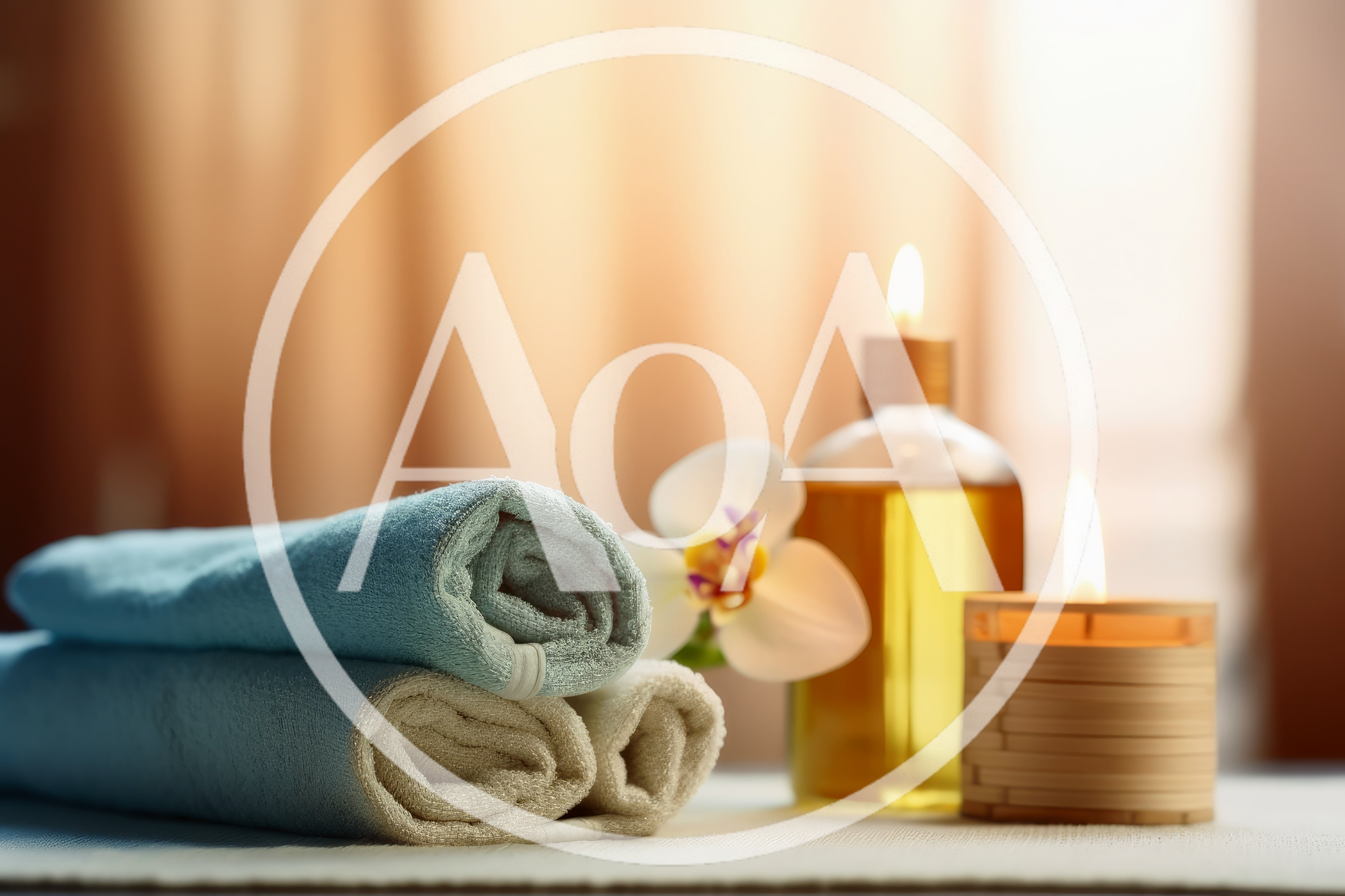 Spa Relaxation Setting with Towels and Candles