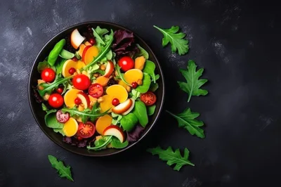 Fresh Salad Bowl With Vegetables And Fruit