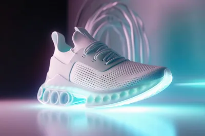 Futuristic Glowing Athletic Running Shoe