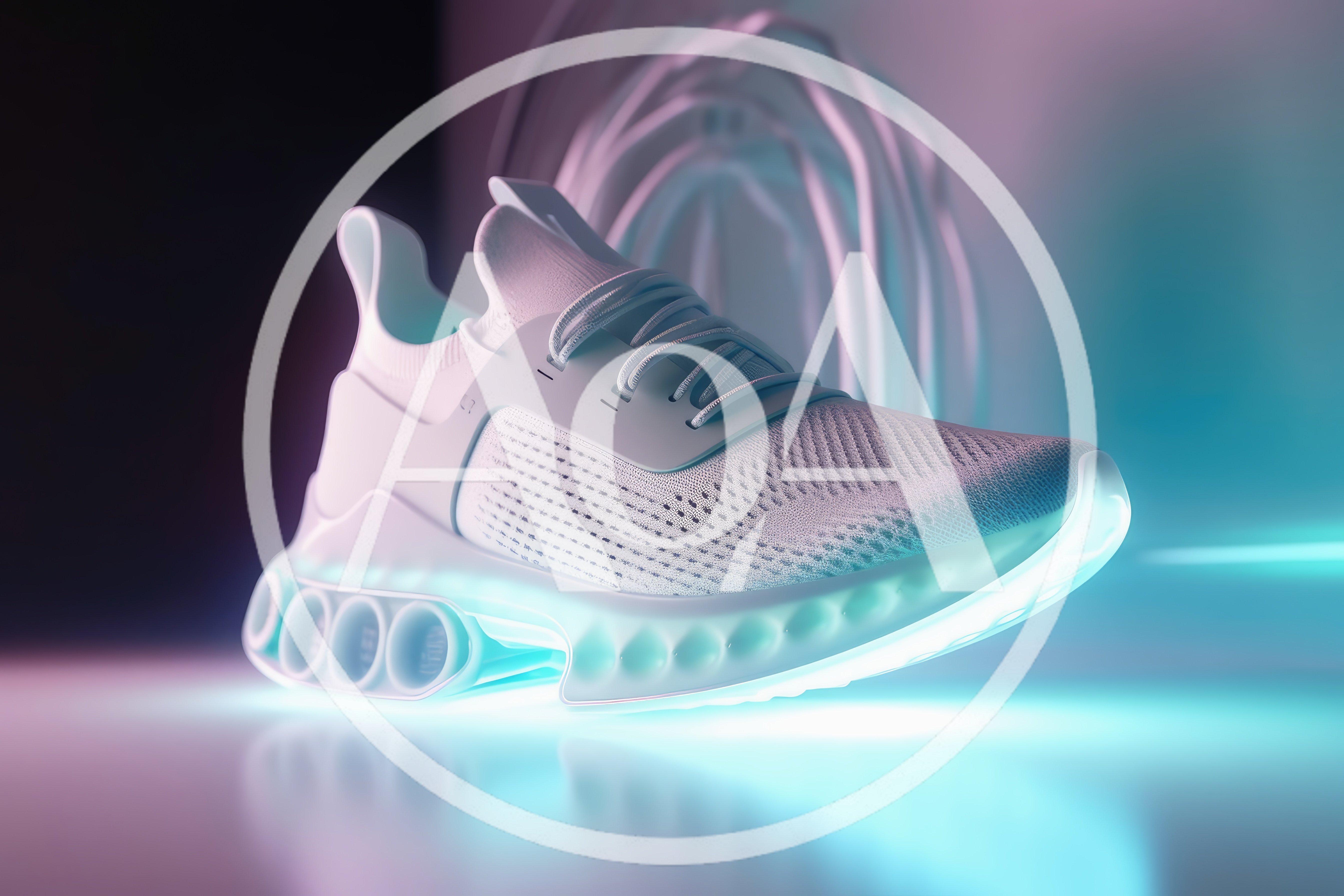 Futuristic Glowing Athletic Running Shoe