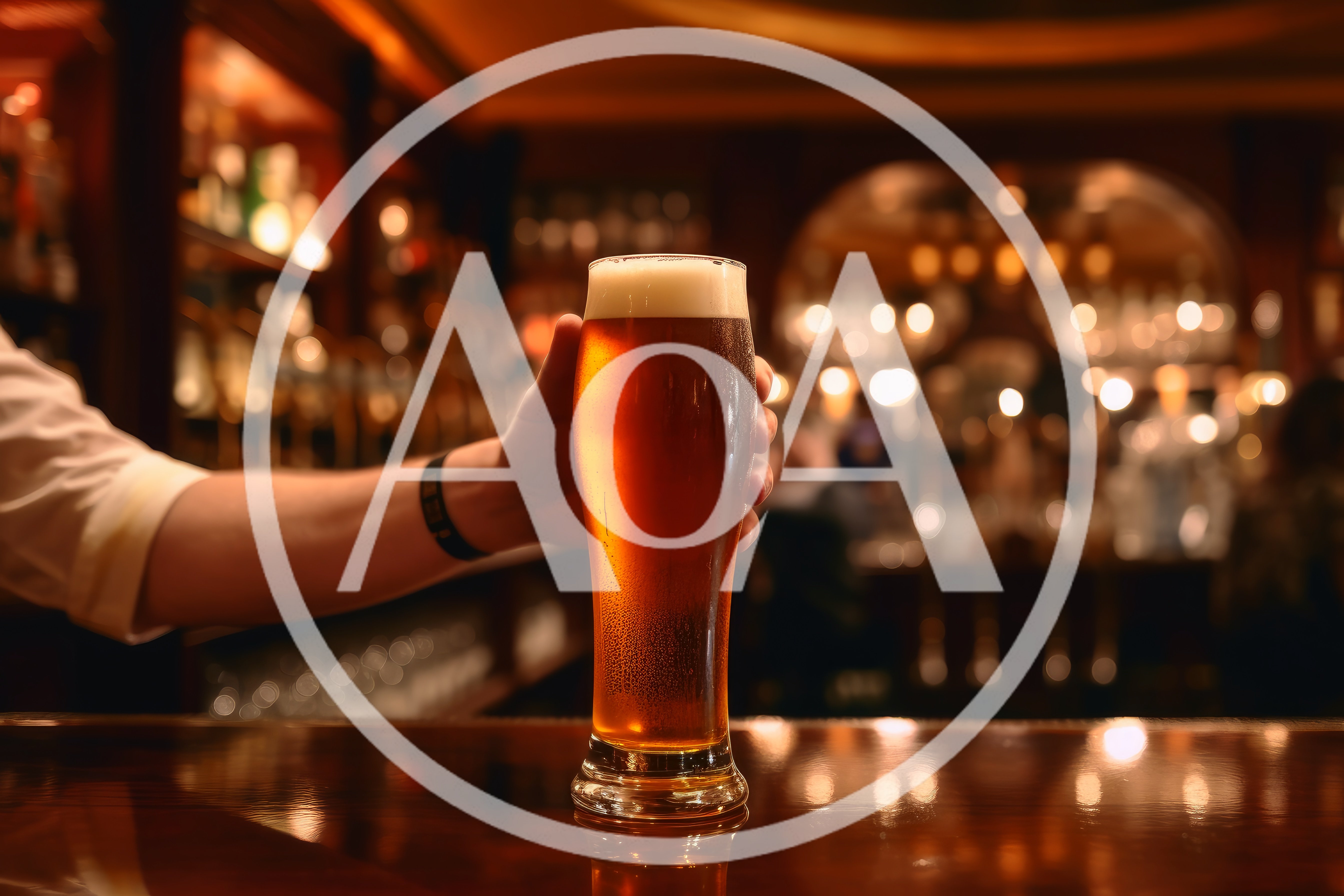 Bartender Serving A Cold Glass Of Beer