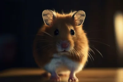 Close Up Portrait Of A Cute Syrian Hamster